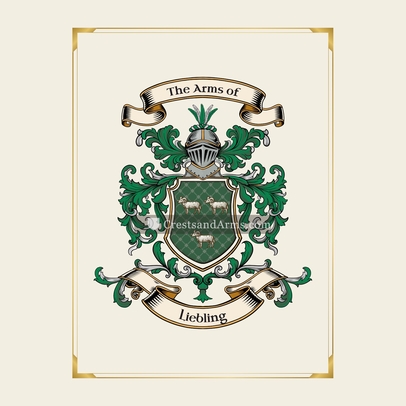 With gold border