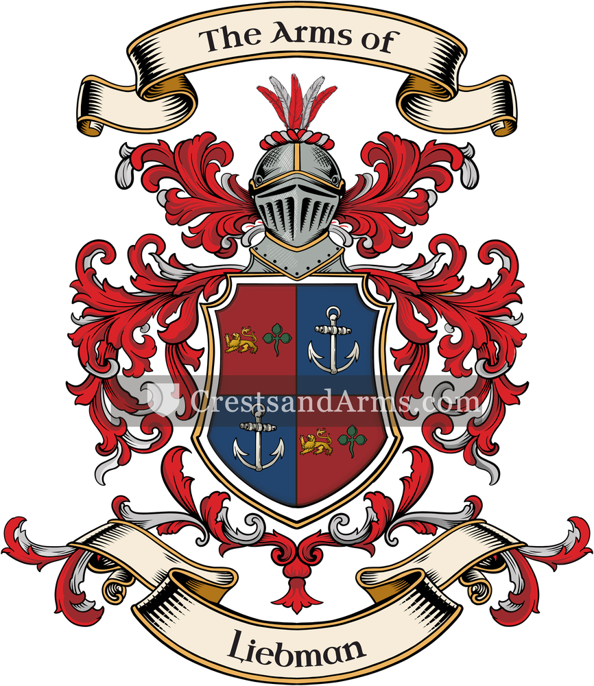The Liebman coat of arms, drawn from the recorded blazon