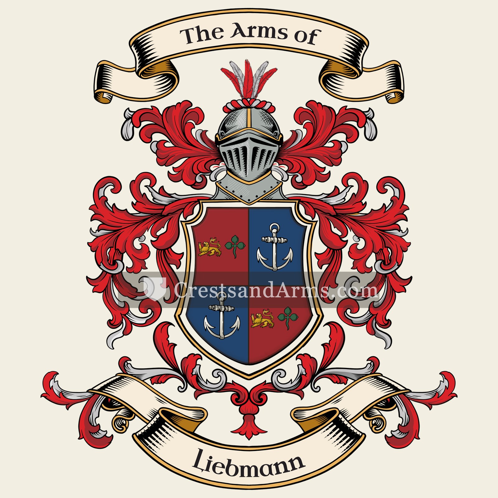 The Liebmann coat of arms, drawn from the recorded blazon