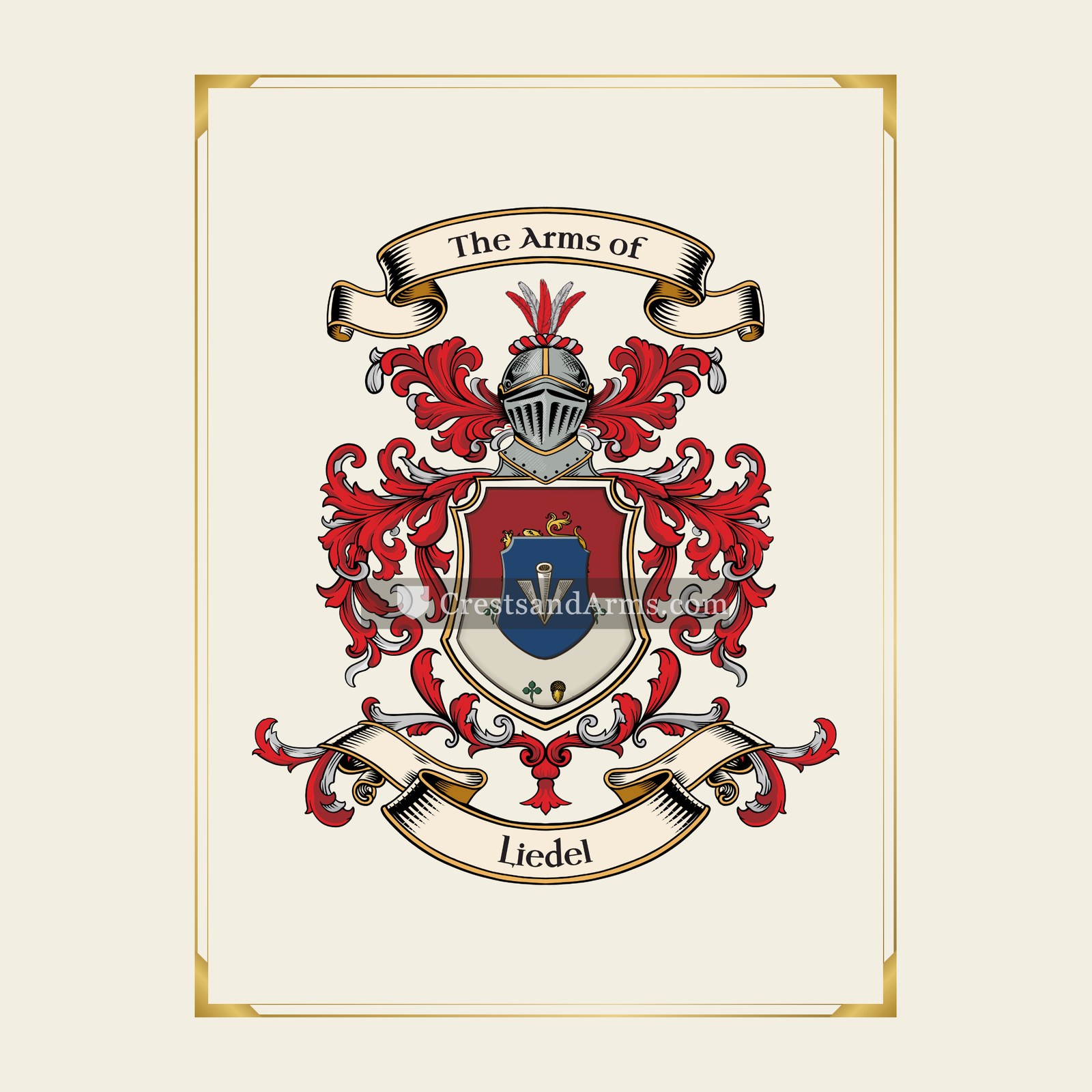 With gold border