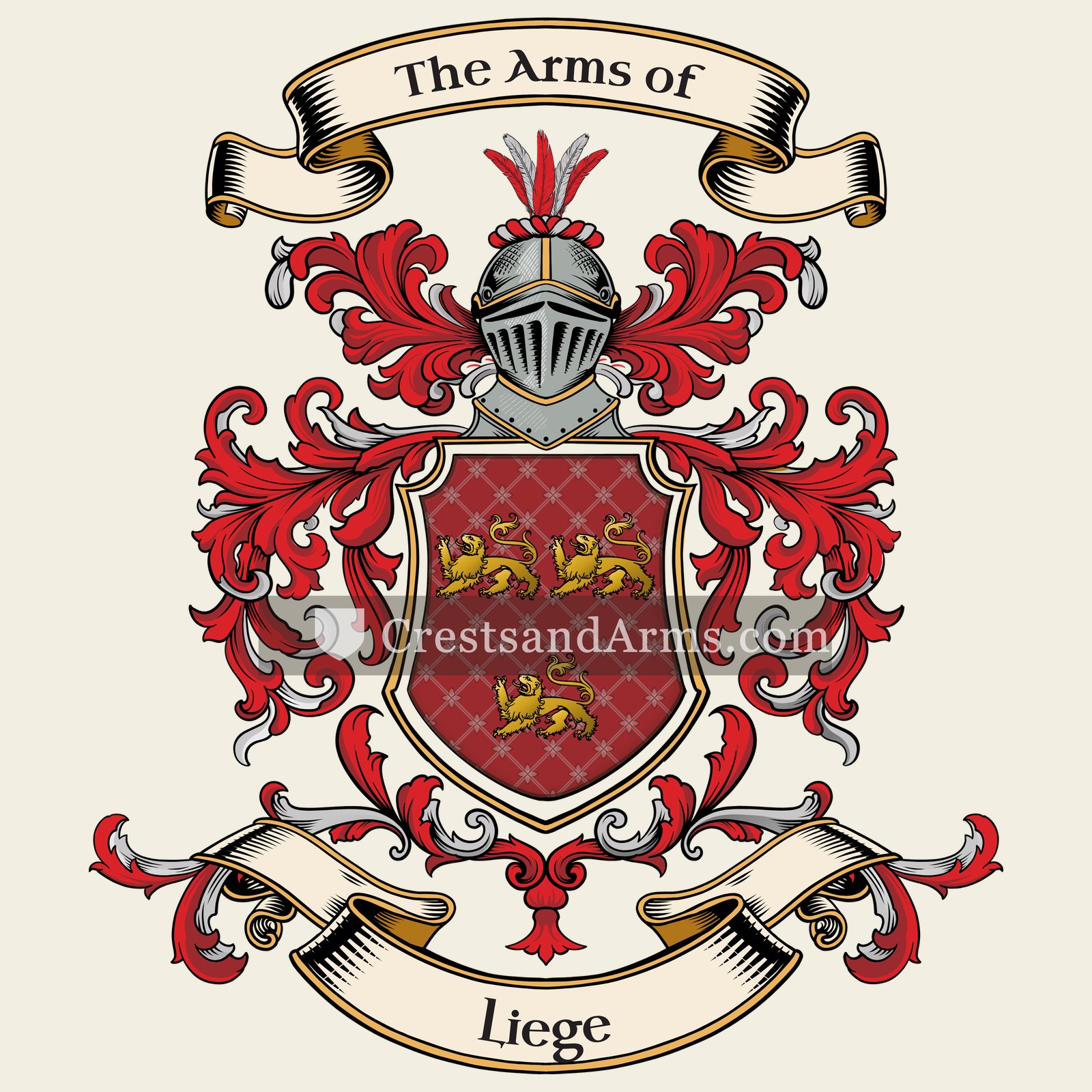 The Liege coat of arms, drawn from the recorded blazon