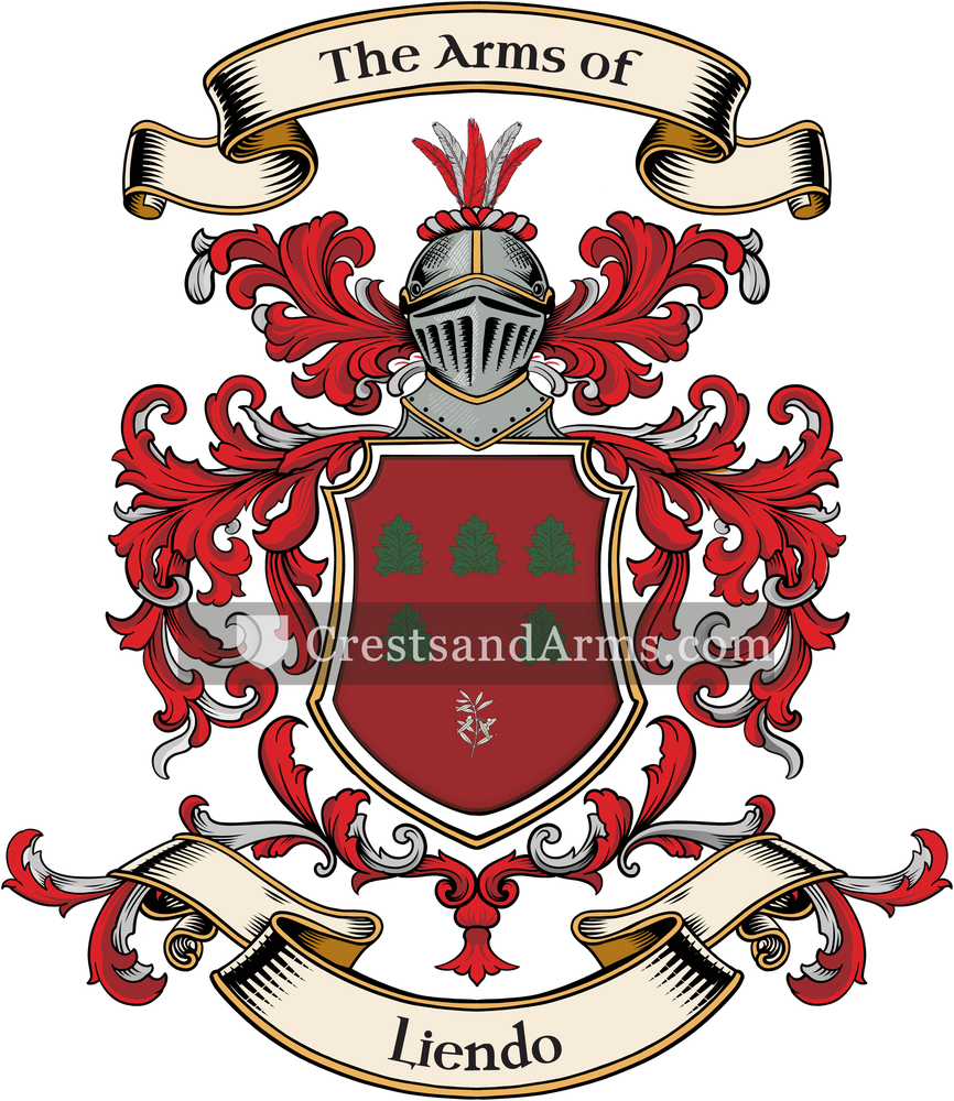 The Liendo coat of arms, drawn from the recorded blazon
