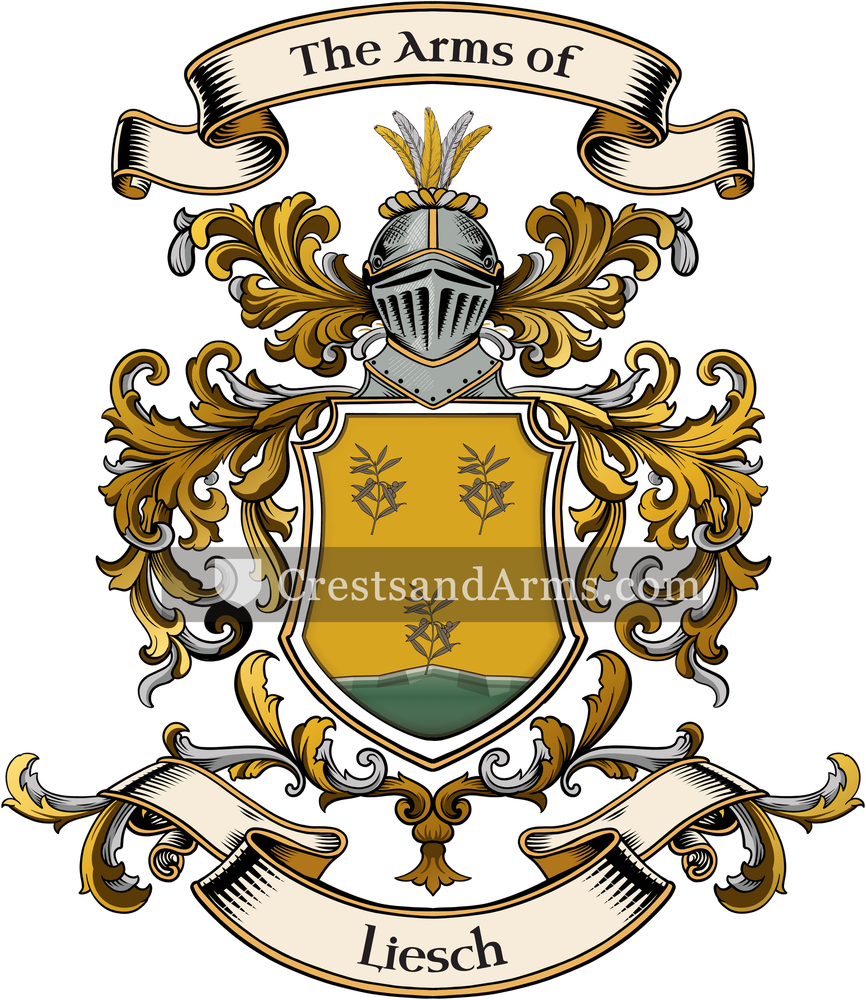 The Liesch coat of arms, drawn from the recorded blazon