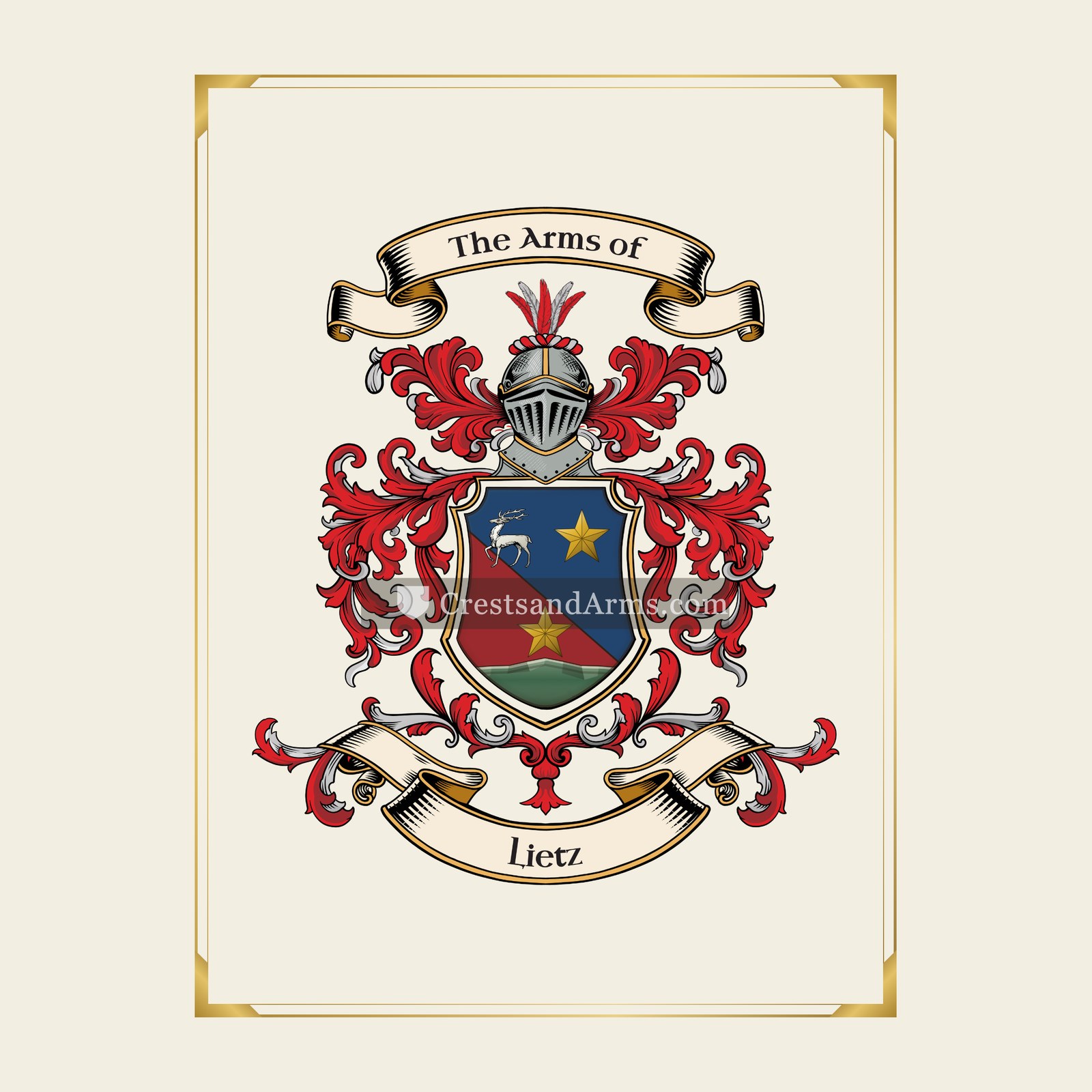 With gold border