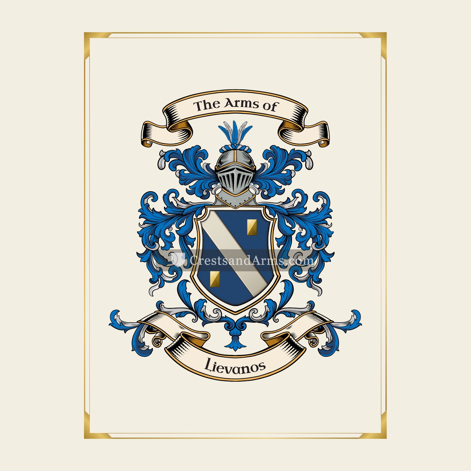 With gold border