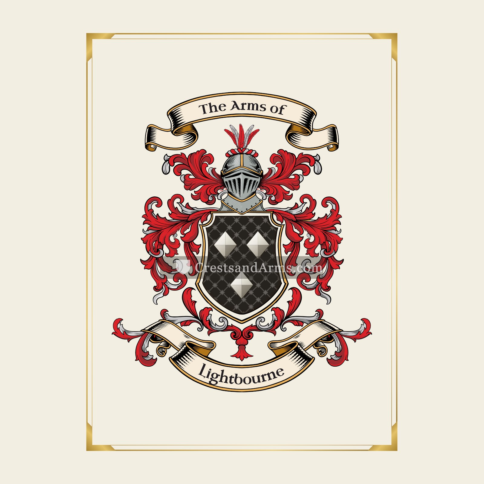 With gold border