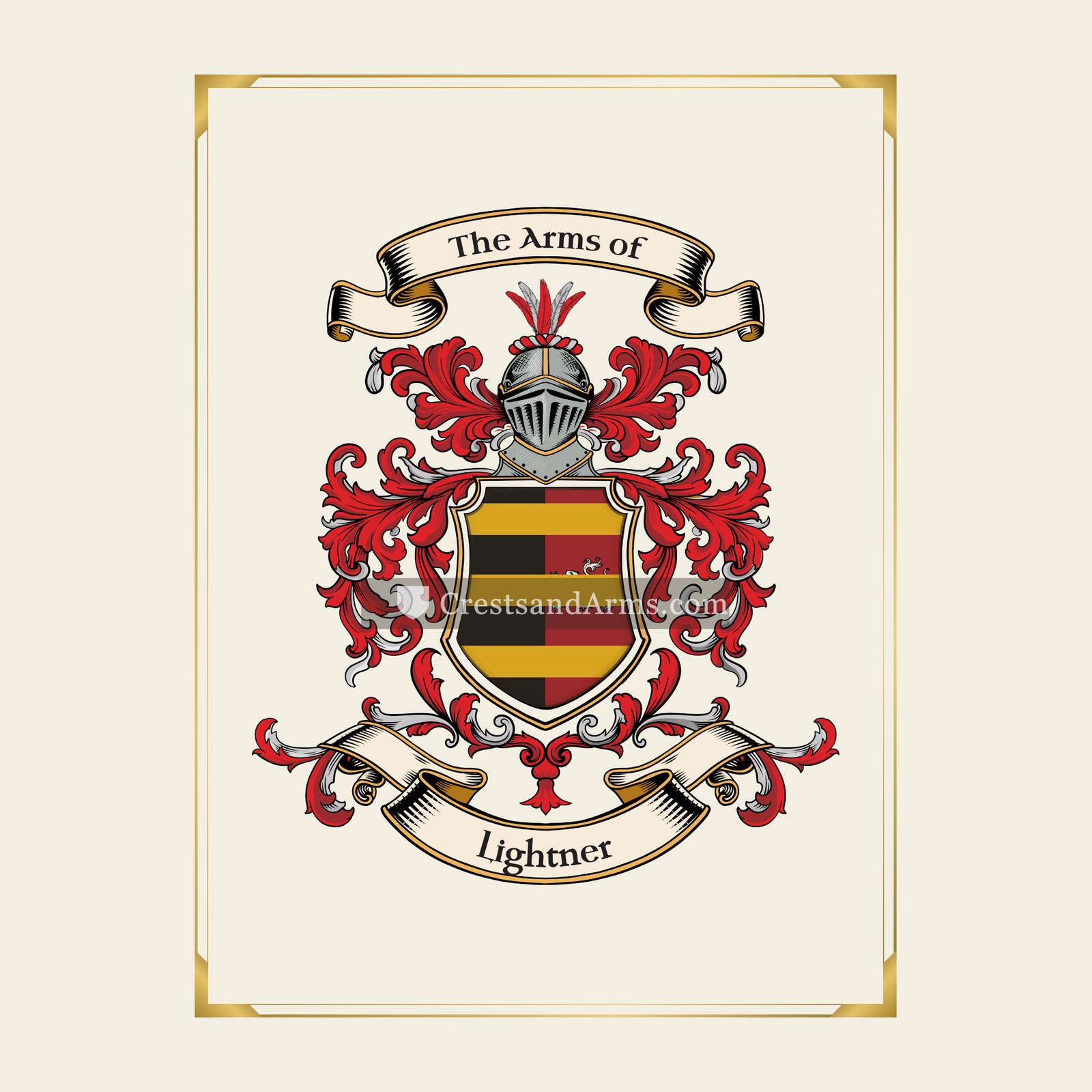 With gold border