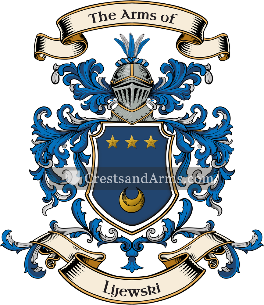 The Lijewski coat of arms, drawn from the recorded blazon