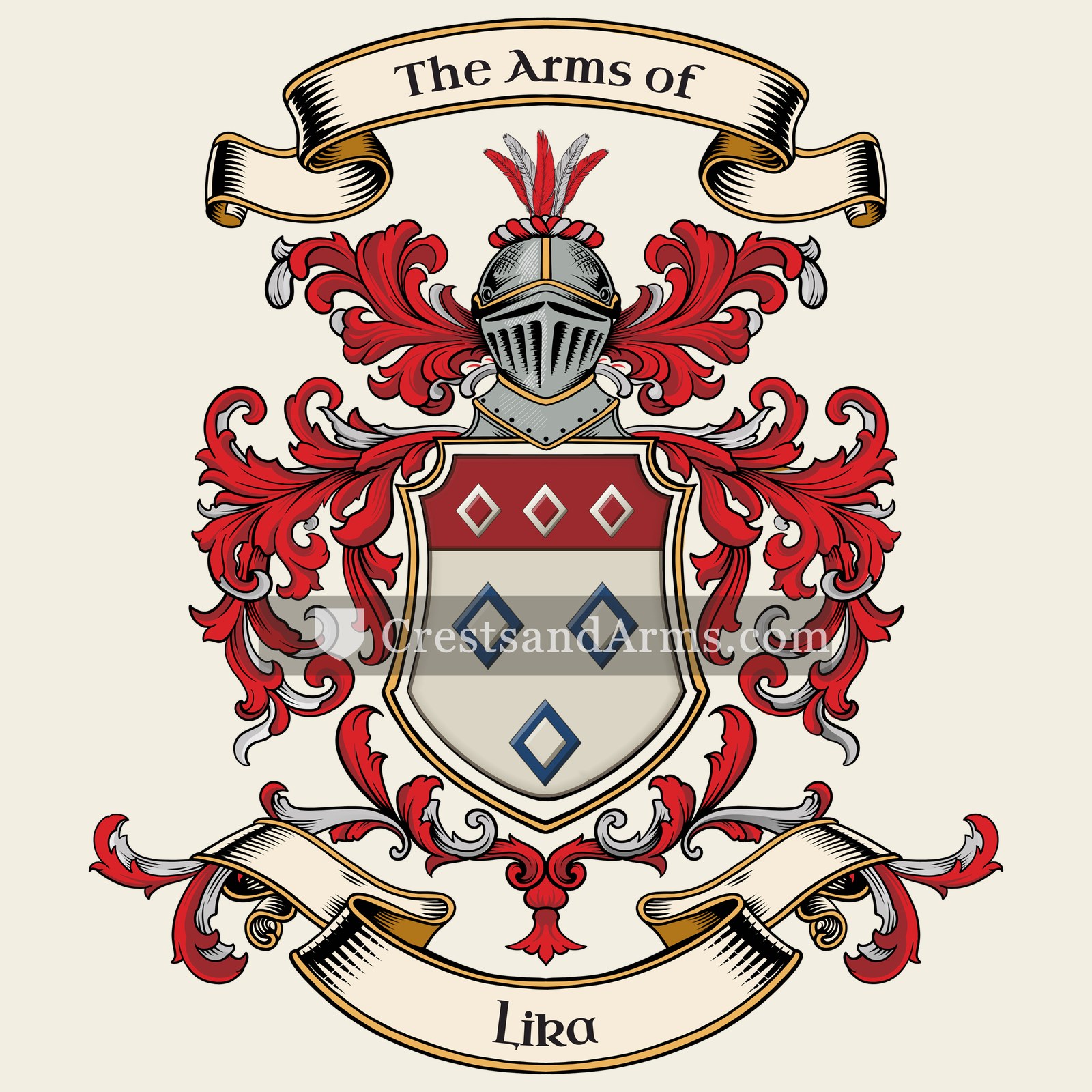 The Lika coat of arms, drawn from the recorded blazon