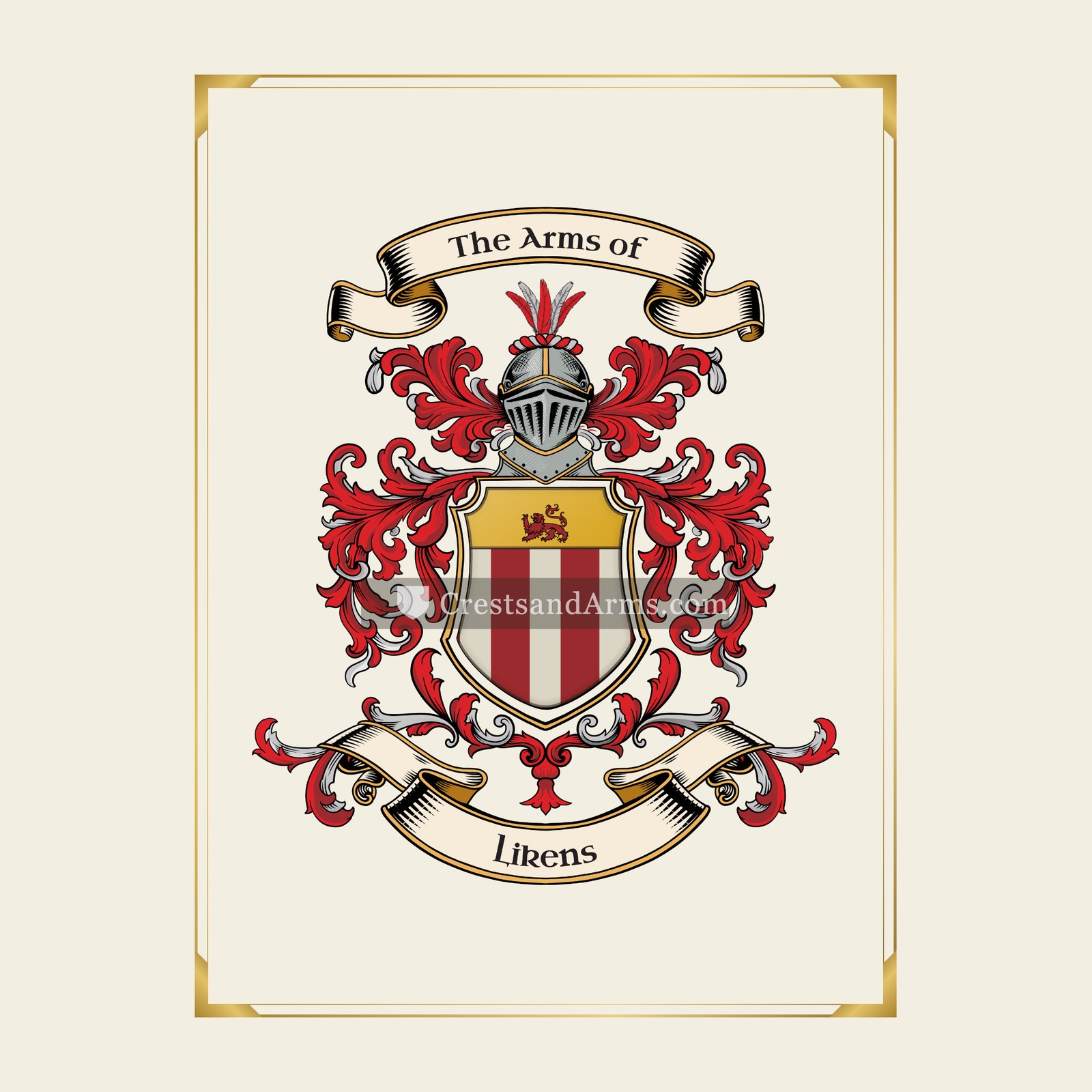 With gold border