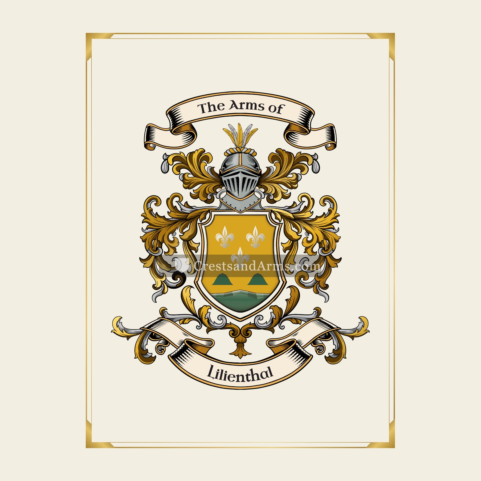 With gold border