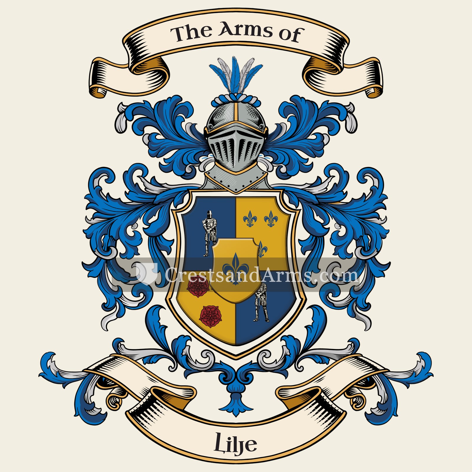 The Lilje coat of arms, drawn from the recorded blazon