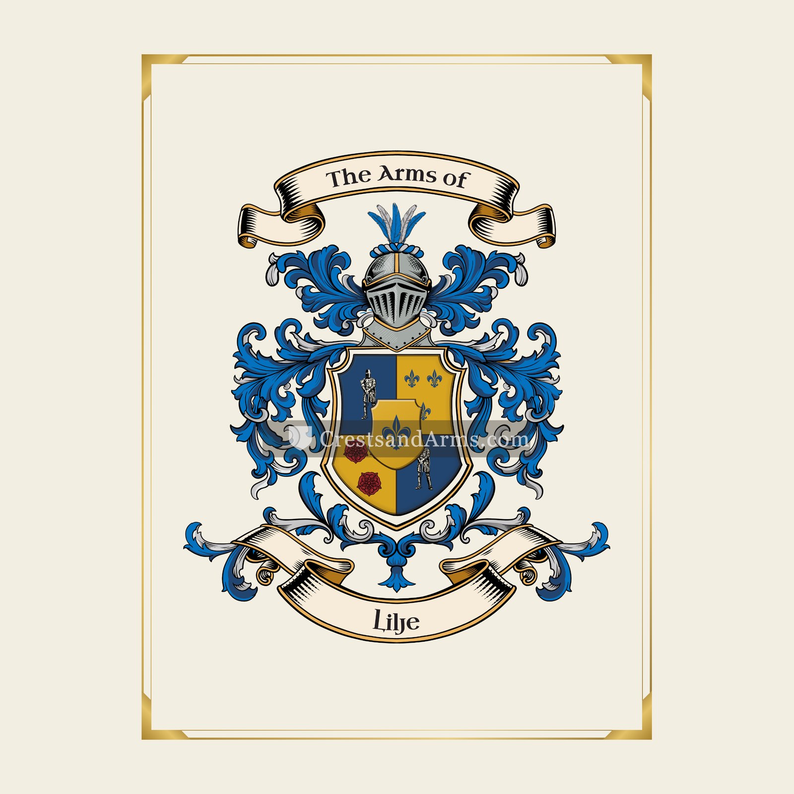 With gold border