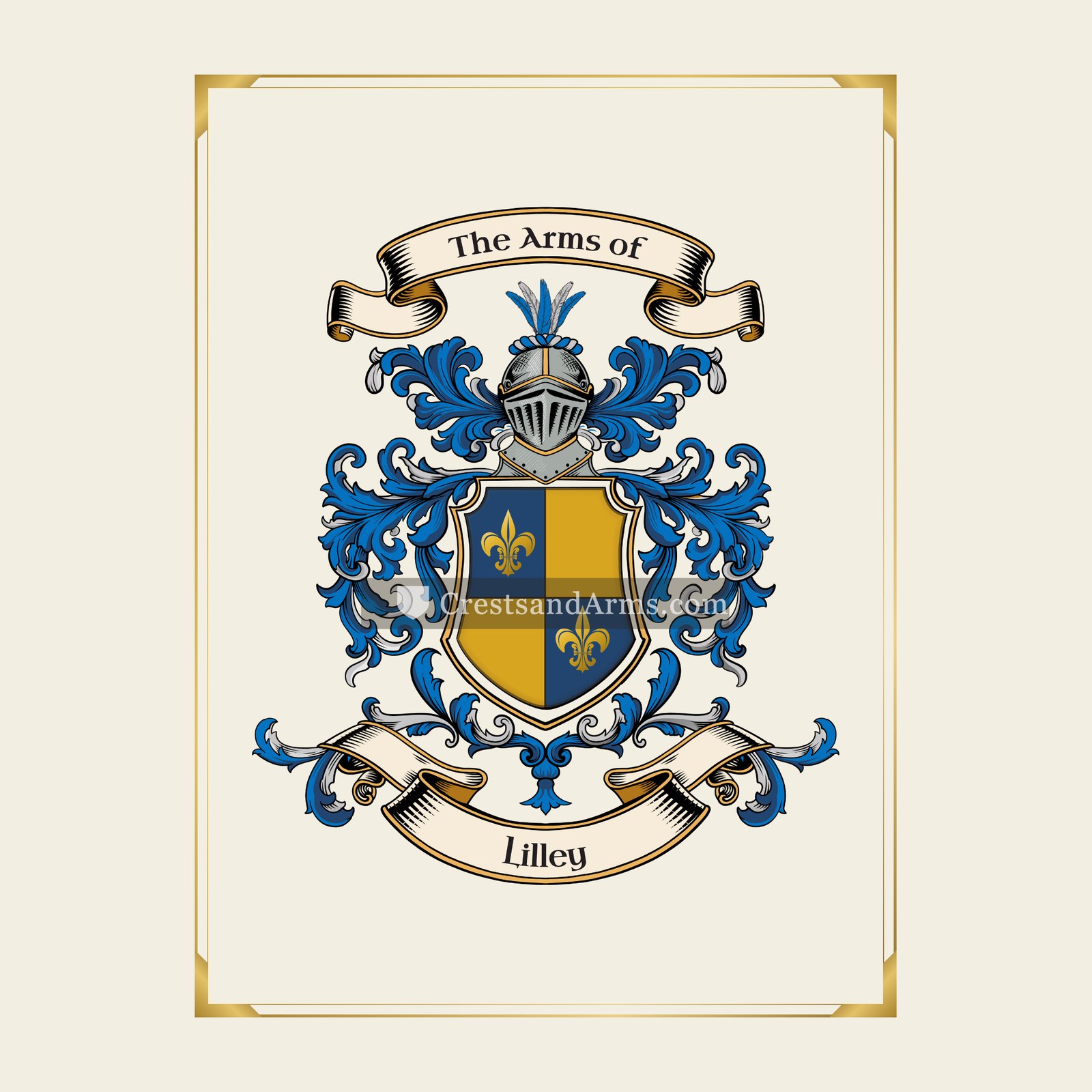 With gold border
