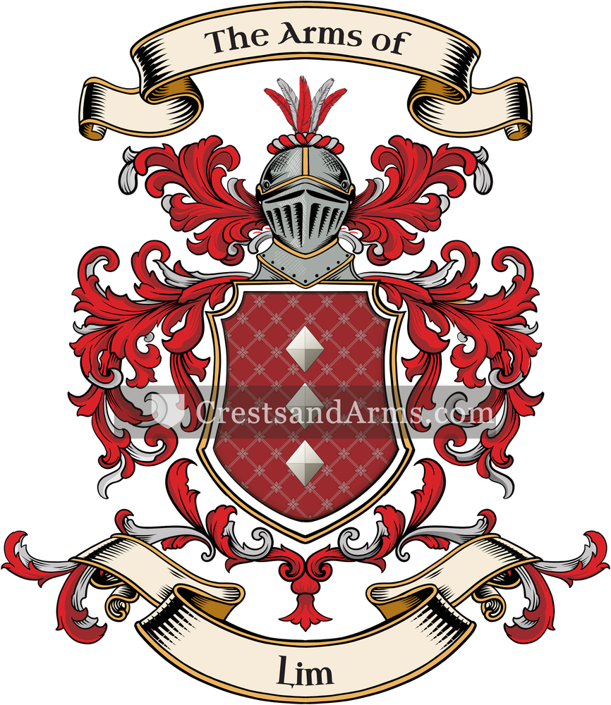 The Lim coat of arms, drawn from the recorded blazon