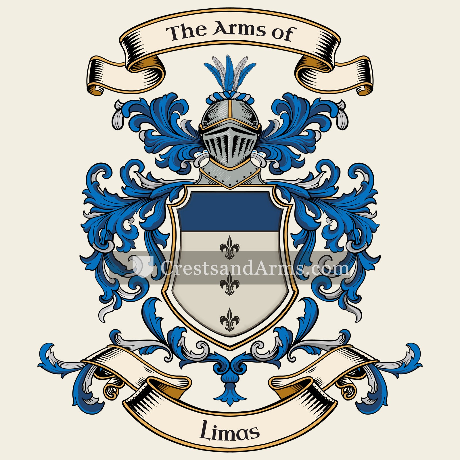 The Limas coat of arms, drawn from the recorded blazon