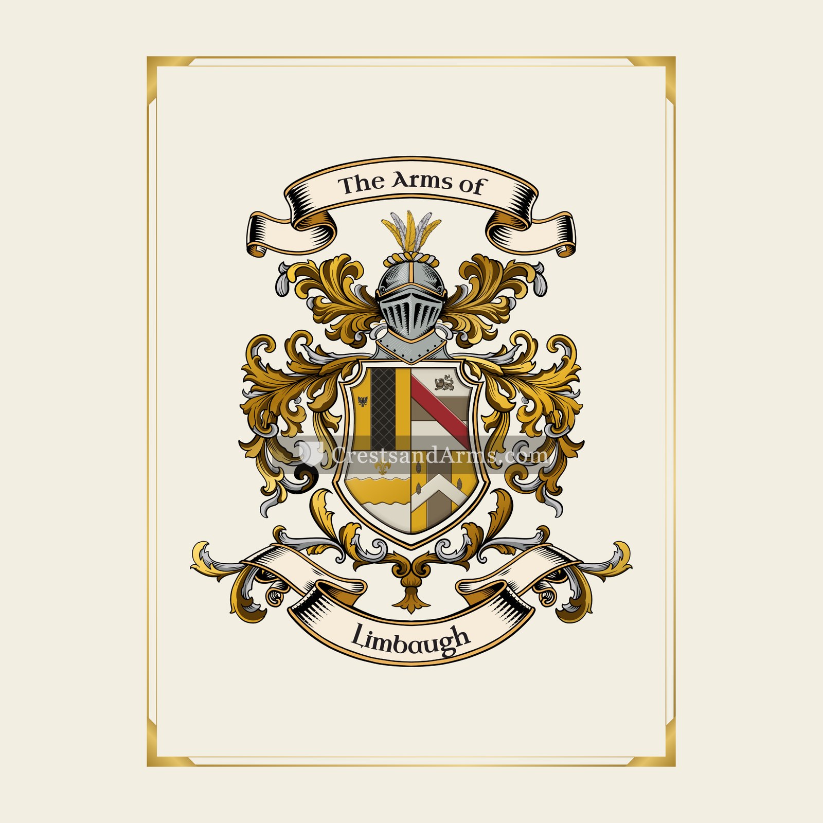 With gold border