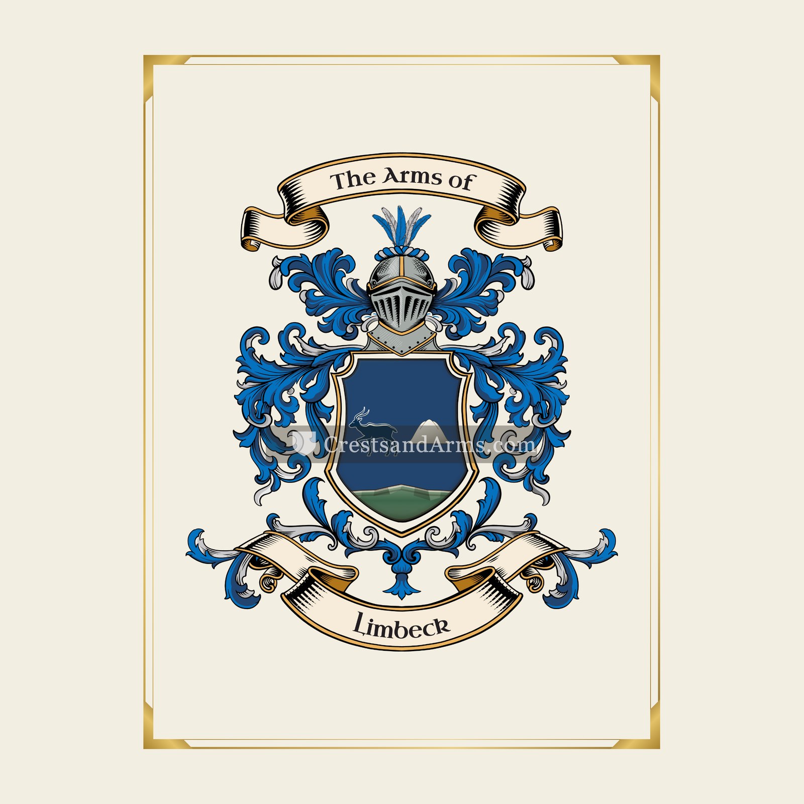 With gold border