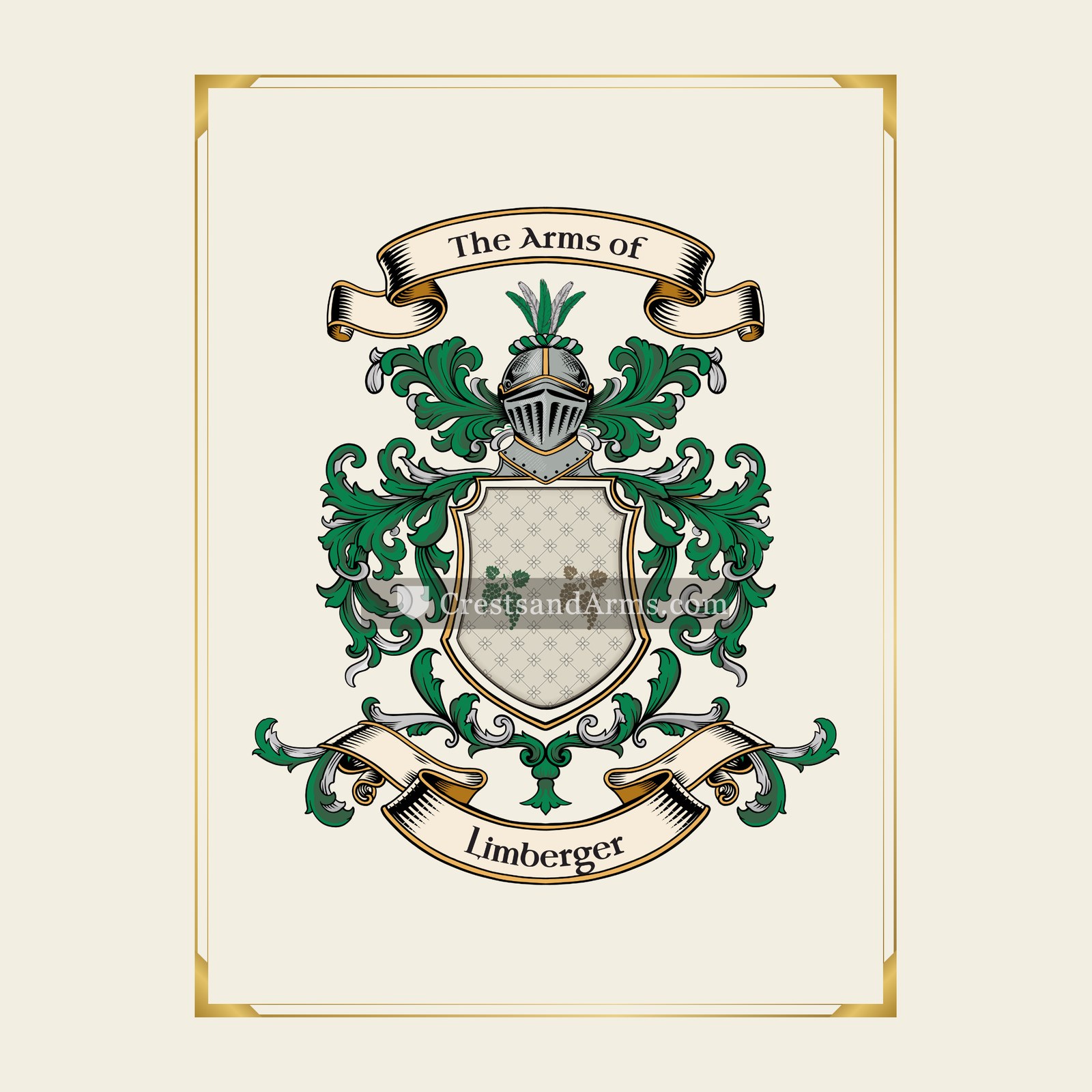 With gold border