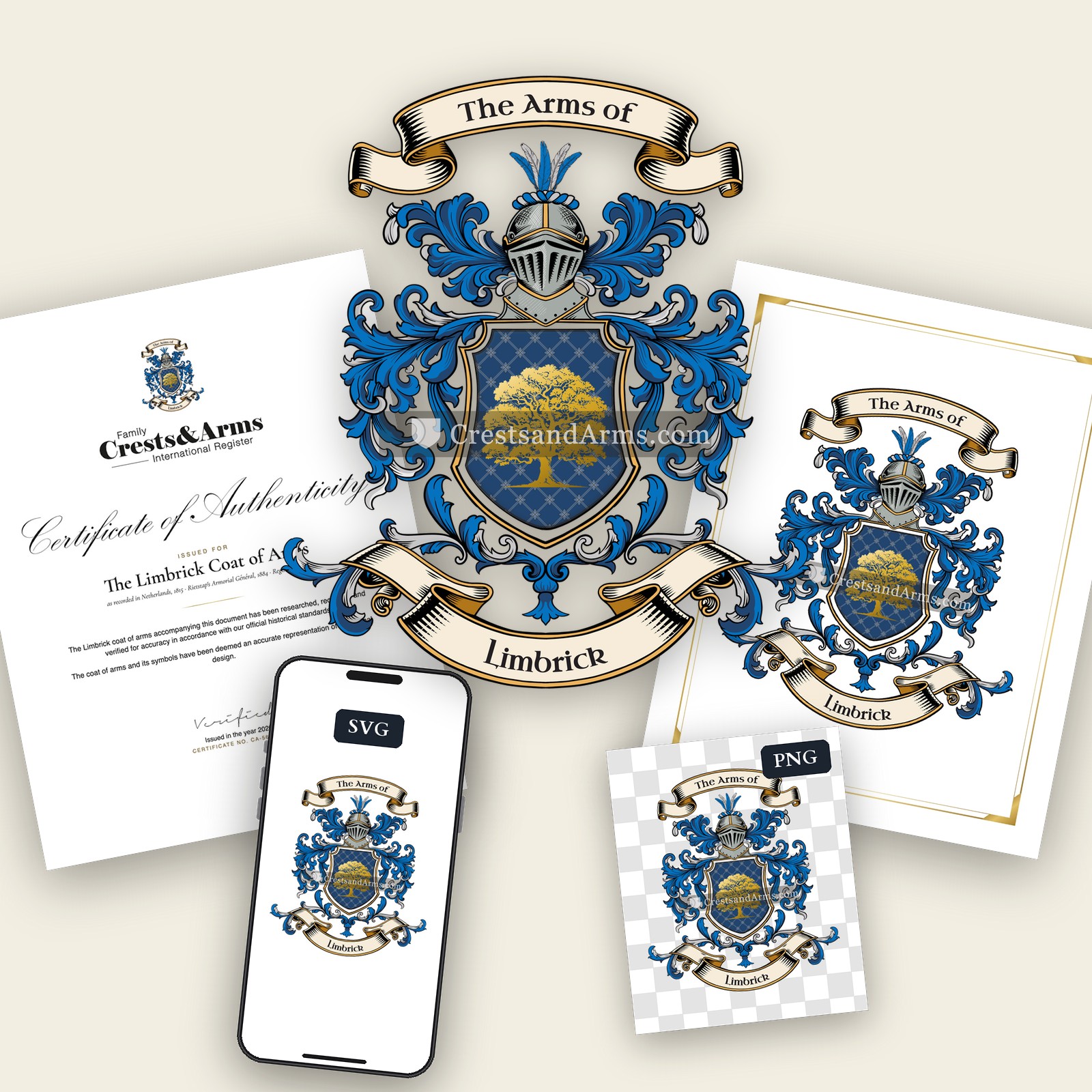 The Limbrick arms on the coat of arms — digital pack