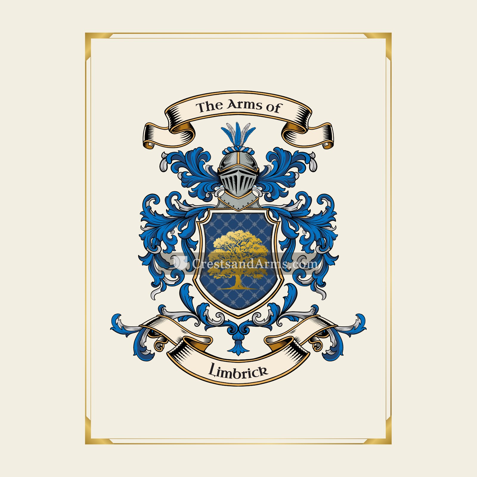 With gold border
