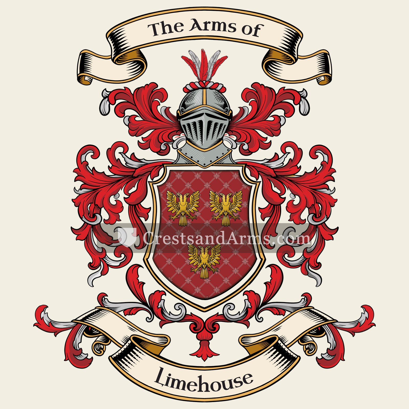The Limehouse coat of arms, drawn from the recorded blazon