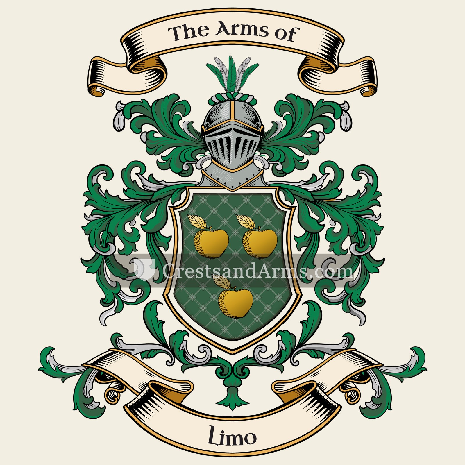 The Limo coat of arms, drawn from the recorded blazon