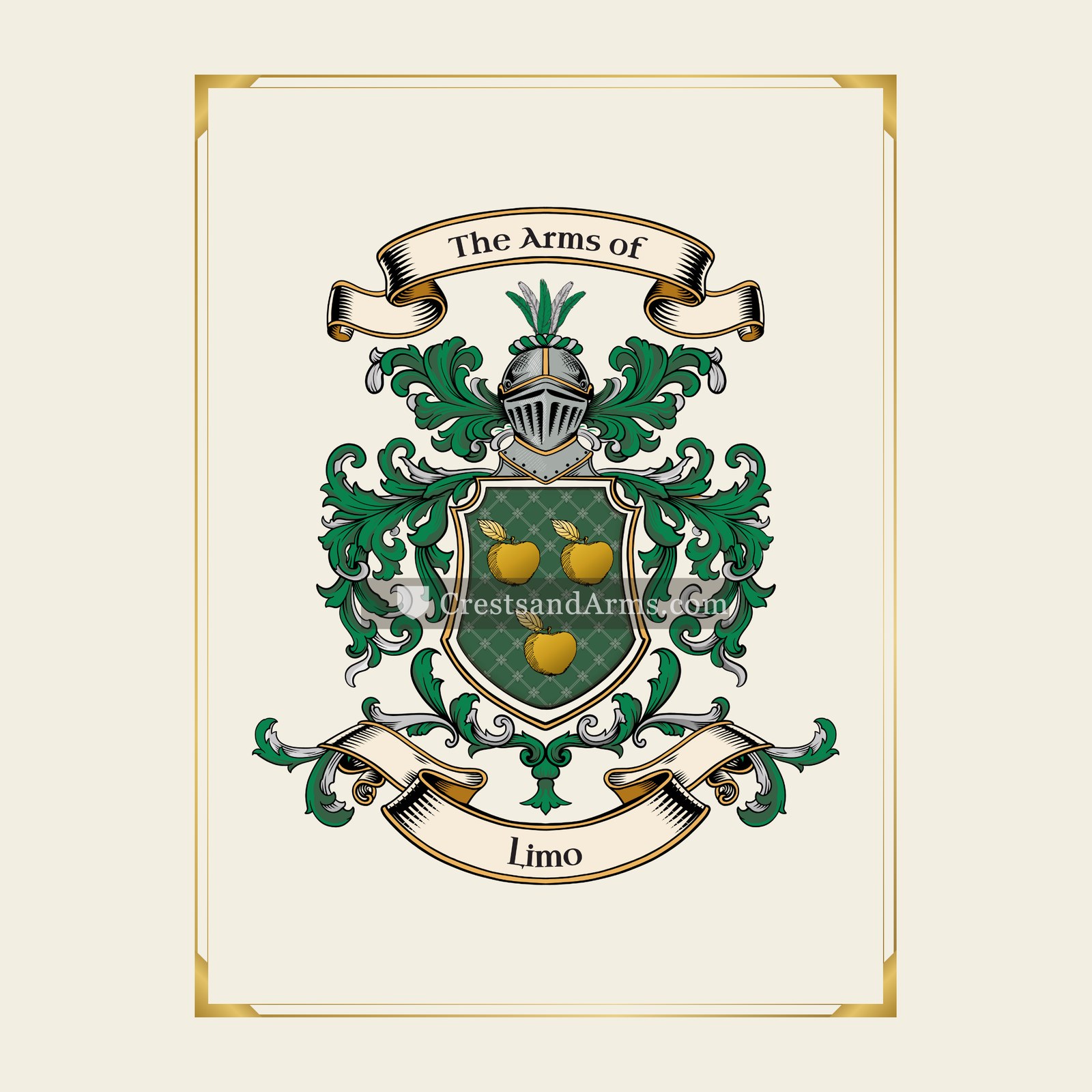 With gold border