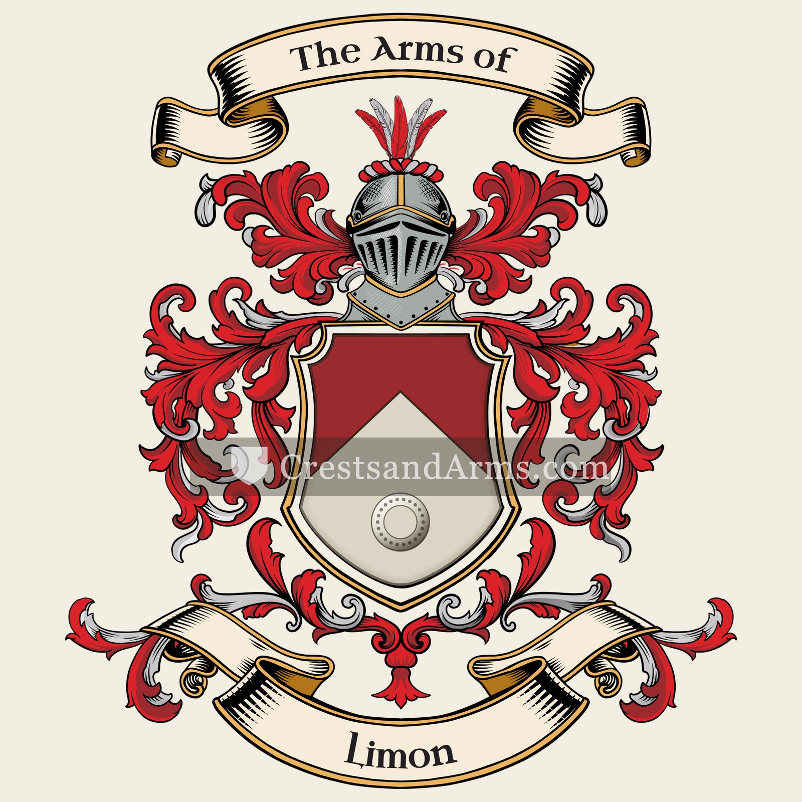The Limon coat of arms, drawn from the recorded blazon