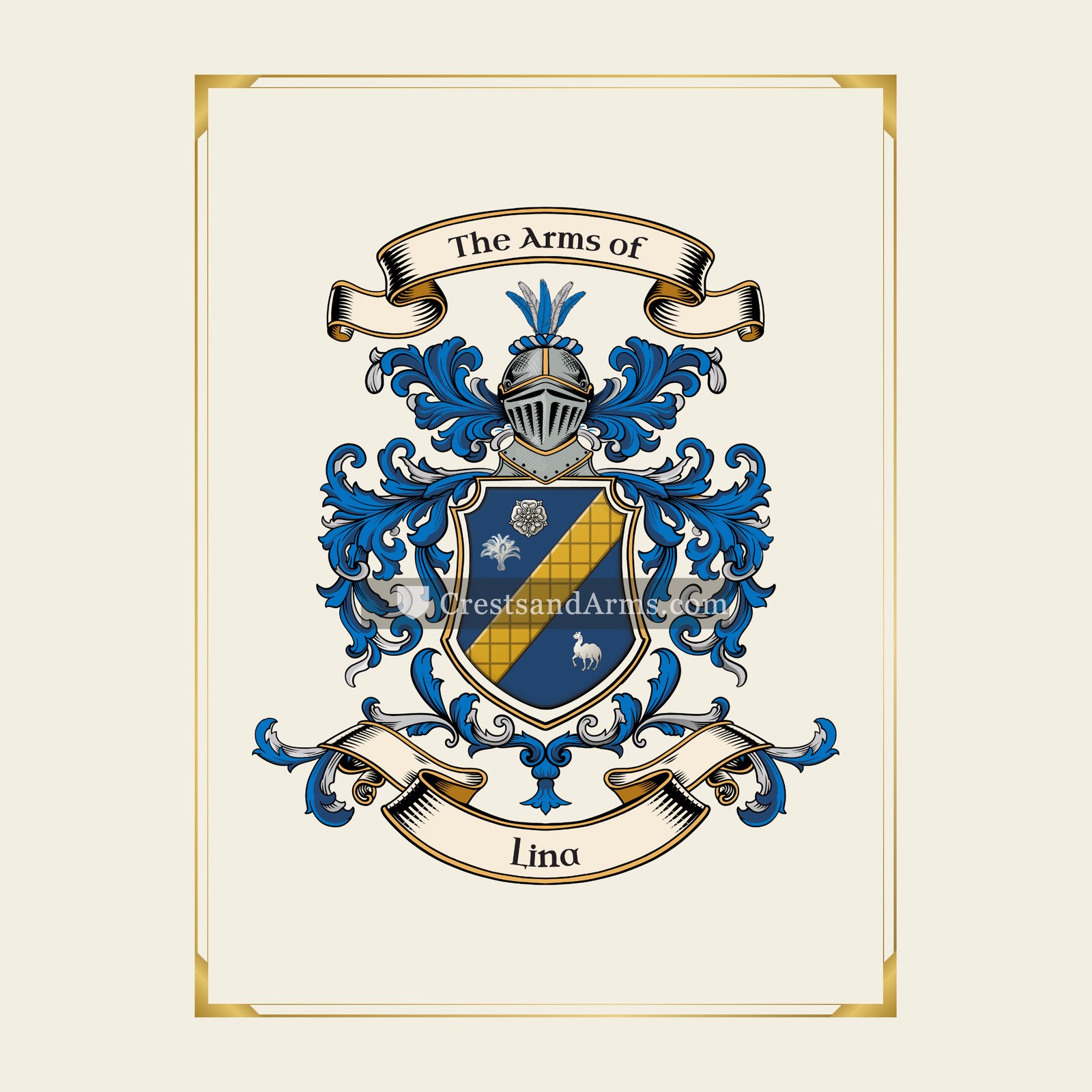 With gold border