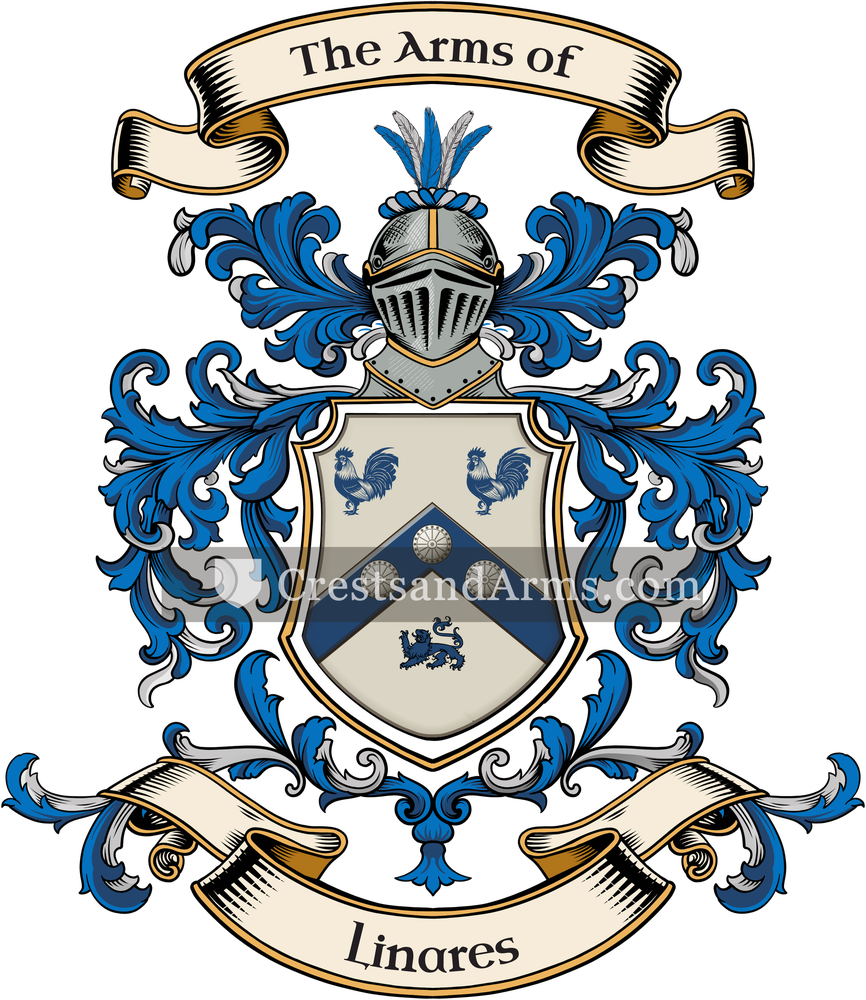 The Linares coat of arms, drawn from the recorded blazon