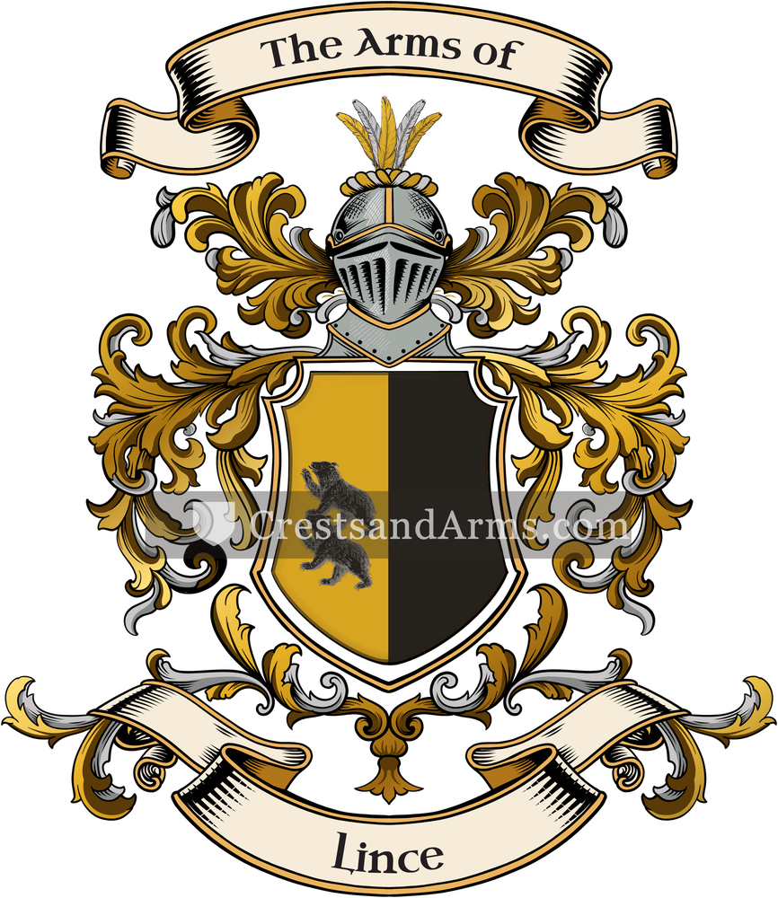 The Lince coat of arms, drawn from the recorded blazon