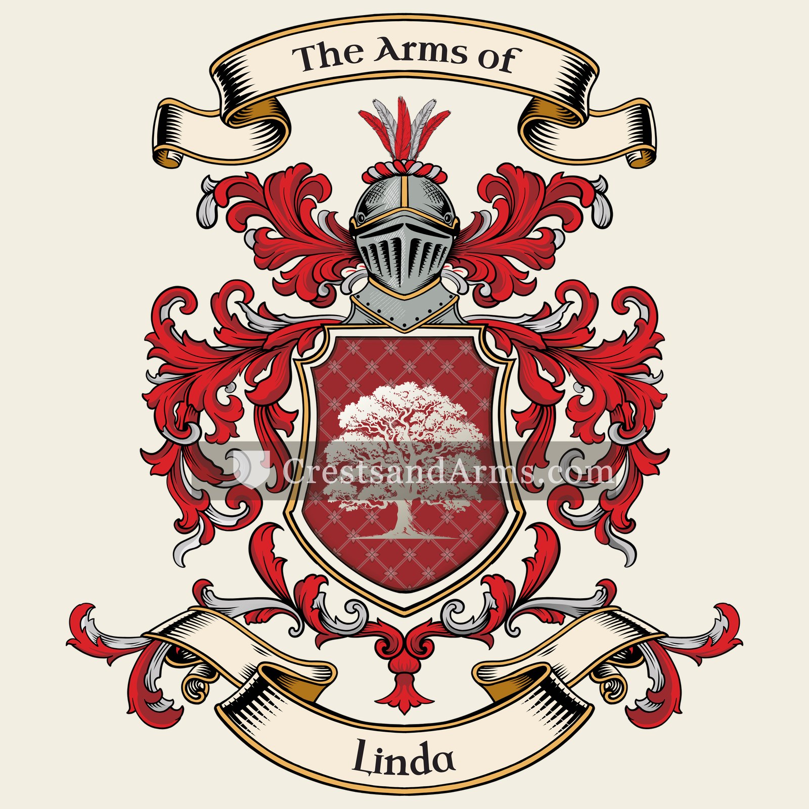 The Linda coat of arms, drawn from the recorded blazon
