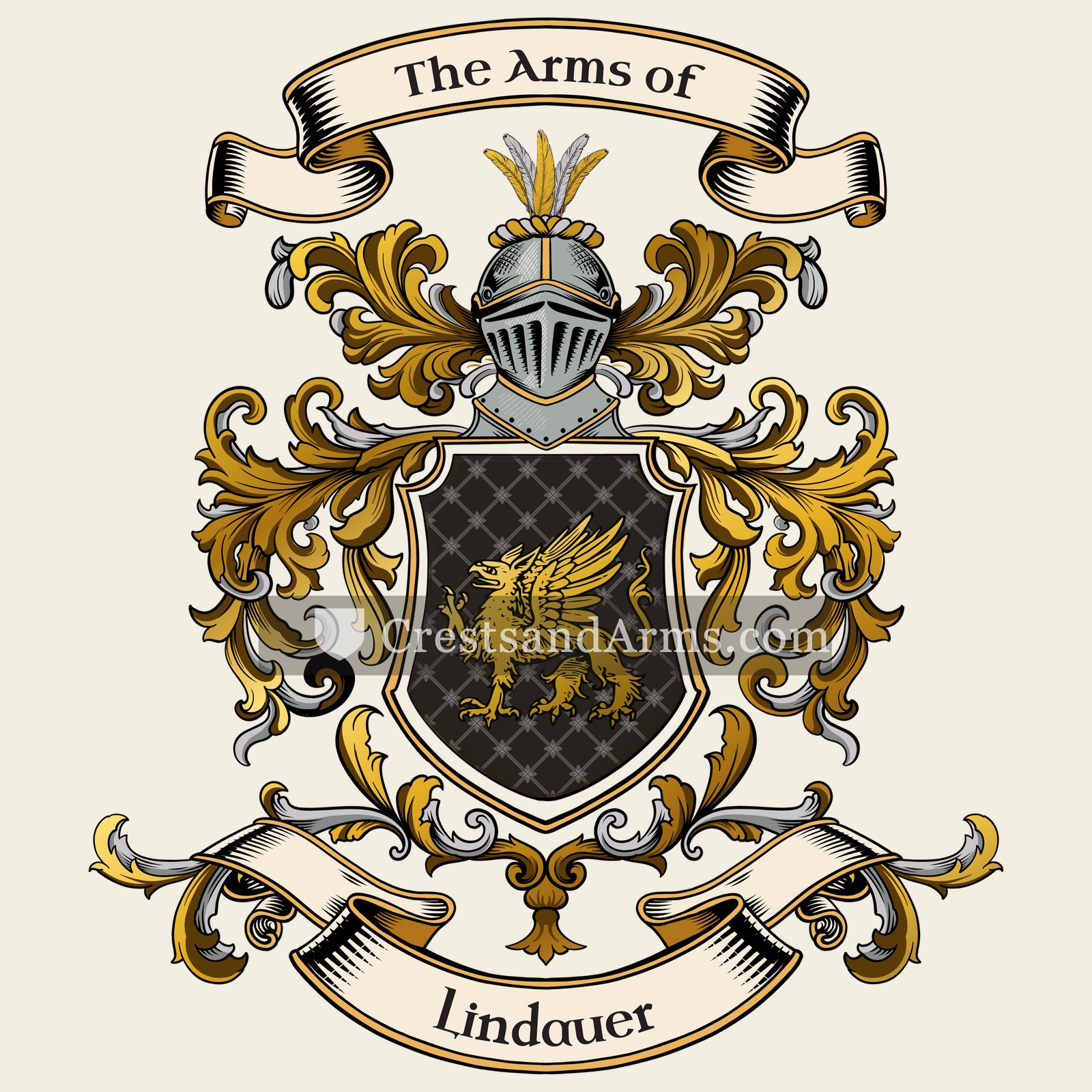 The Lindauer coat of arms, drawn from the recorded blazon