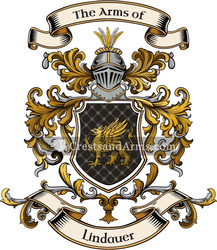 The Lindauer coat of arms, drawn from the recorded blazon