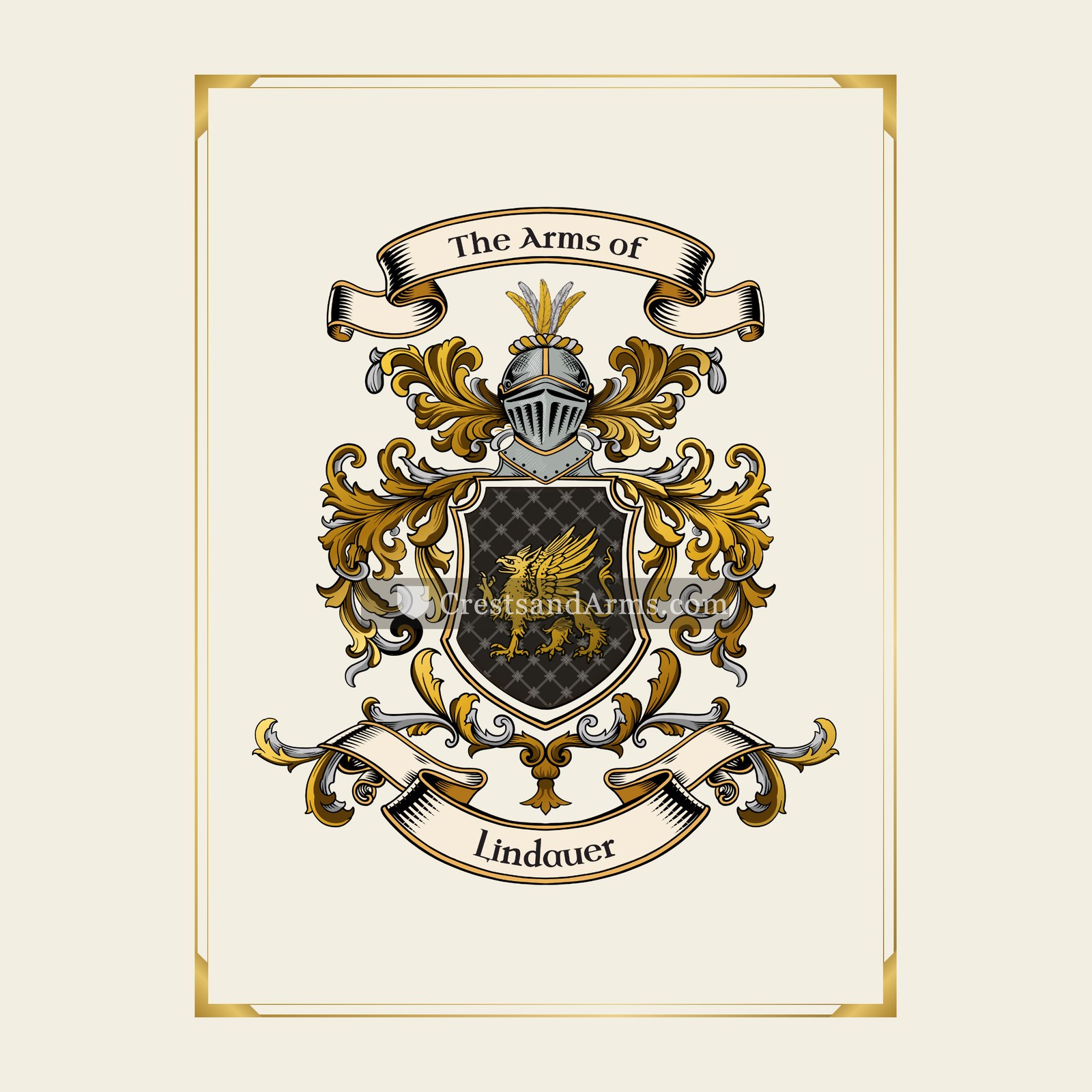 With gold border