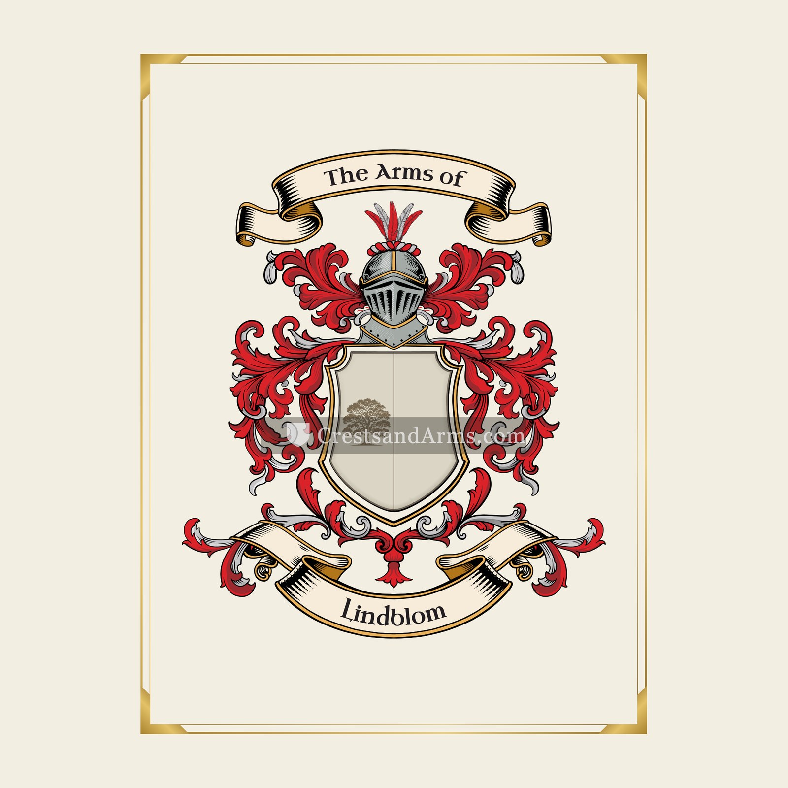 With gold border