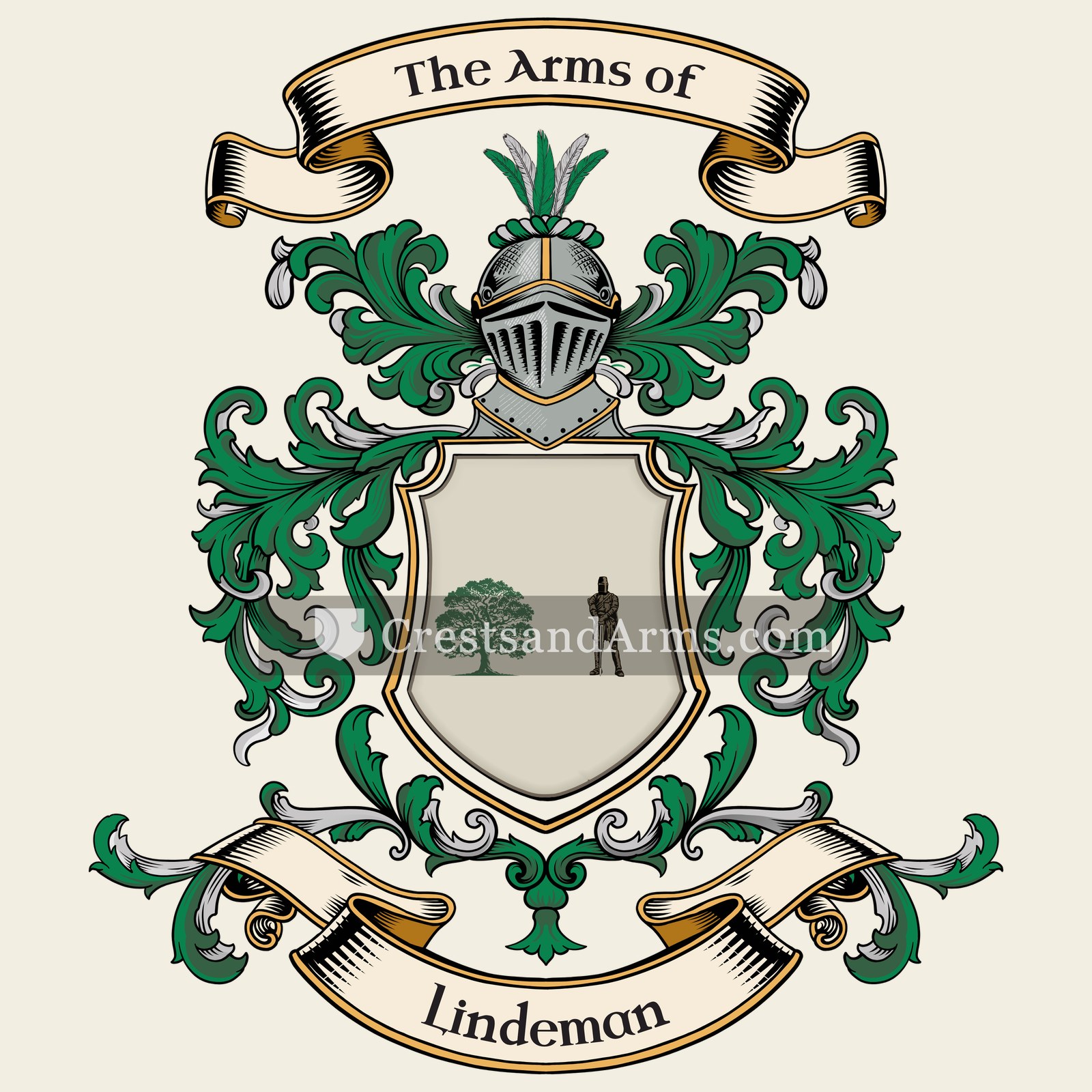 The Lindeman coat of arms, drawn from the recorded blazon