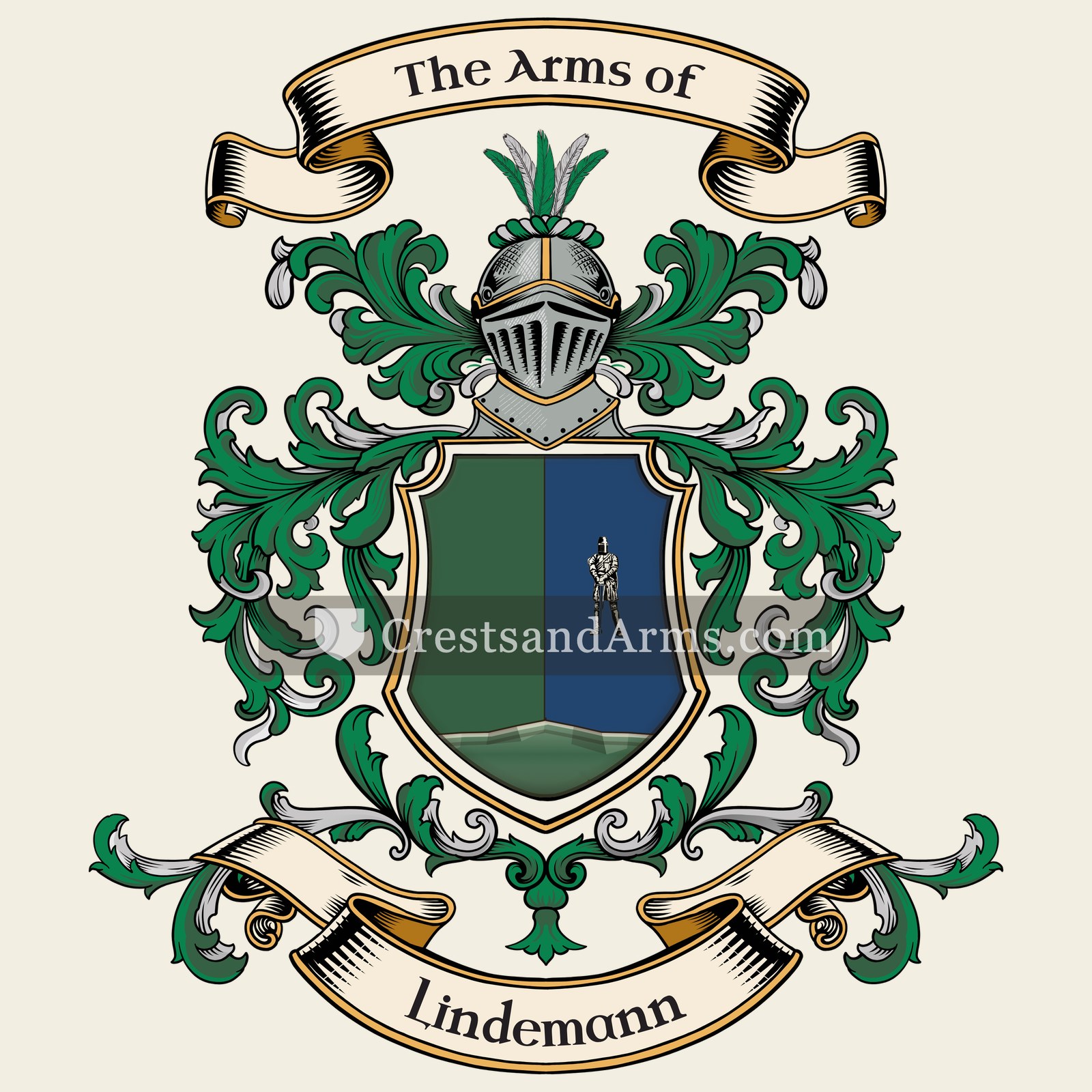 The Lindemann coat of arms, drawn from the recorded blazon