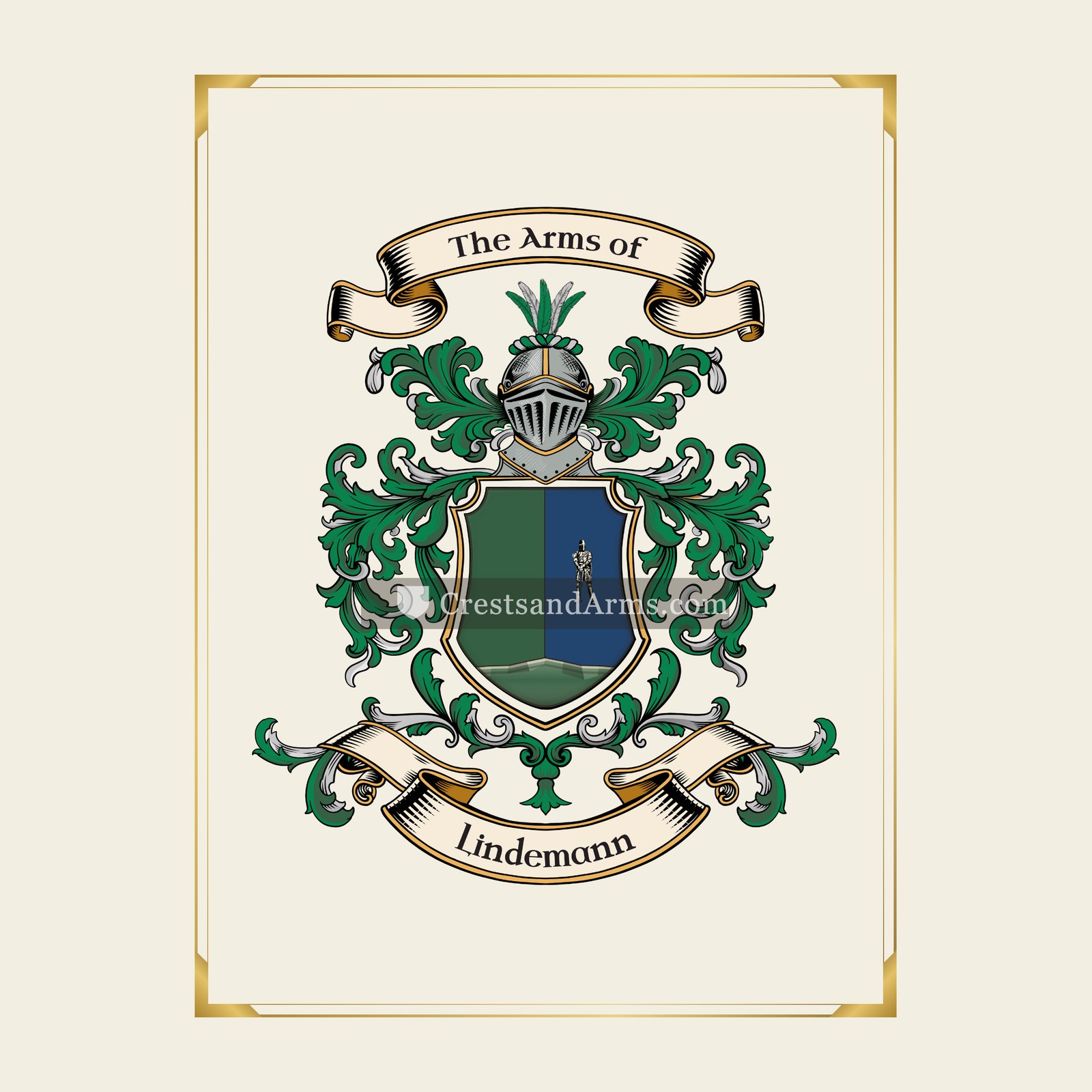 With gold border