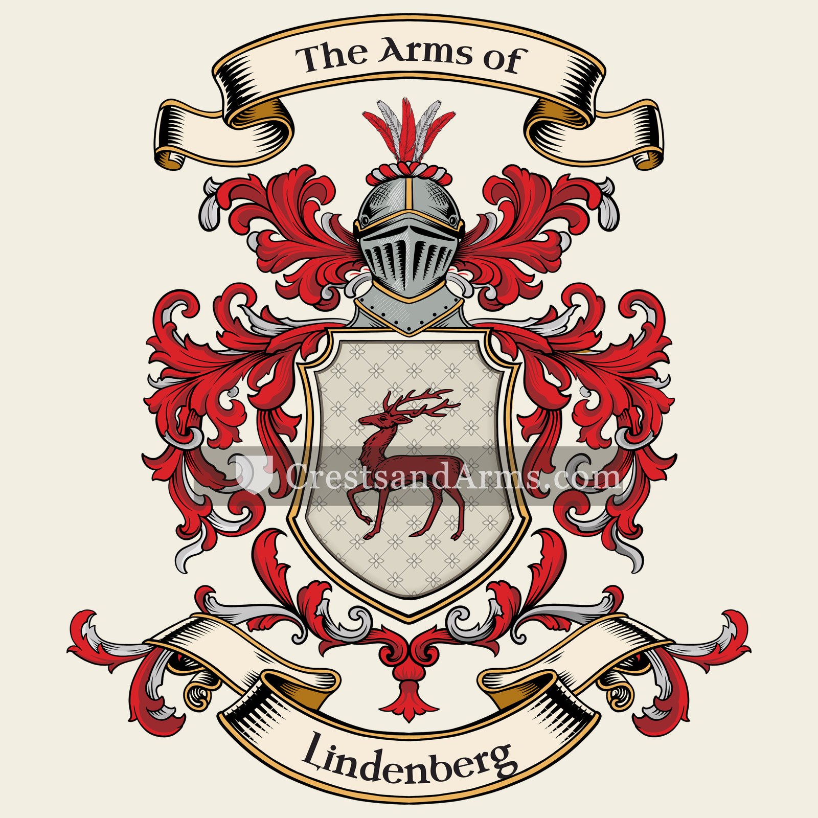 The Lindenberg coat of arms, drawn from the recorded blazon