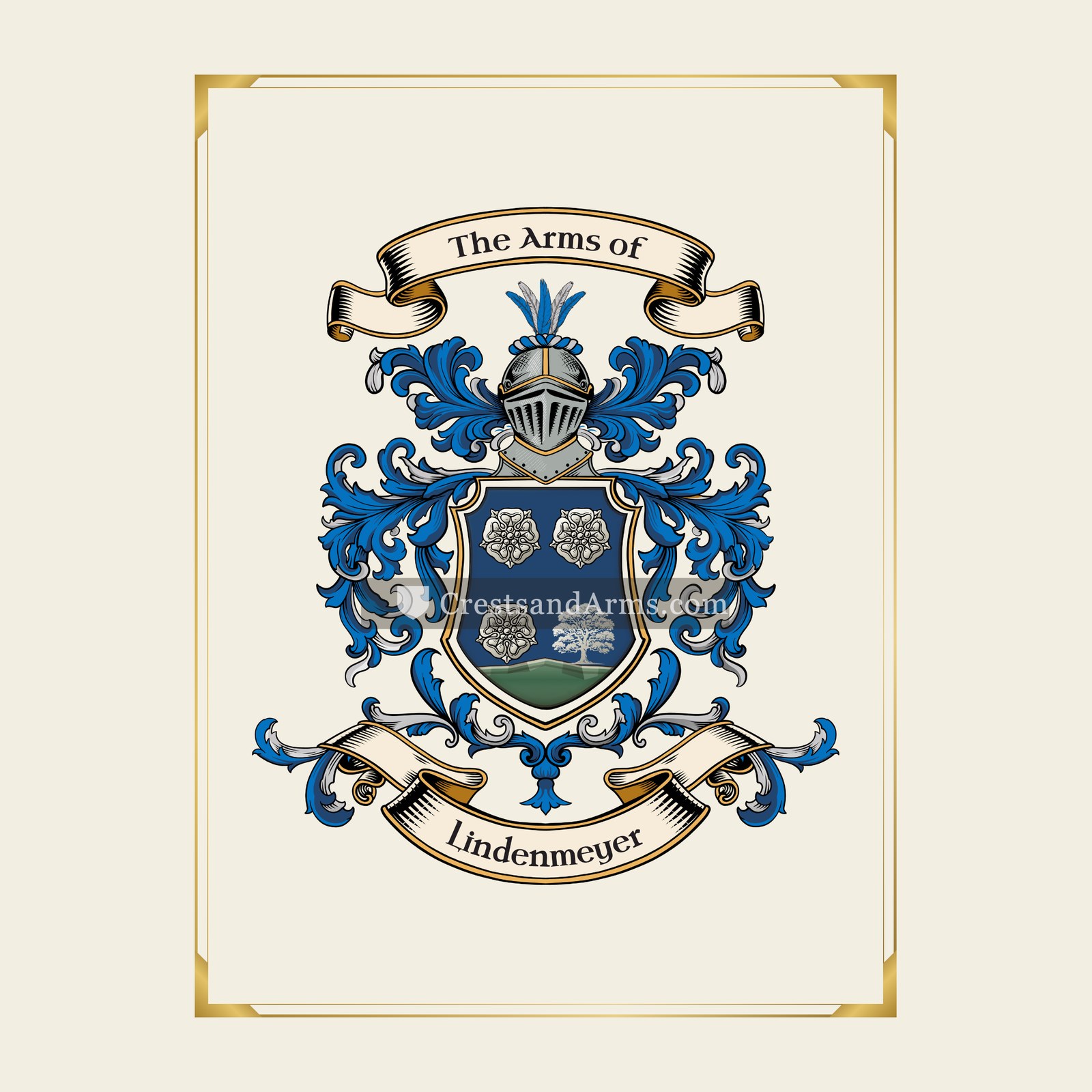 With gold border