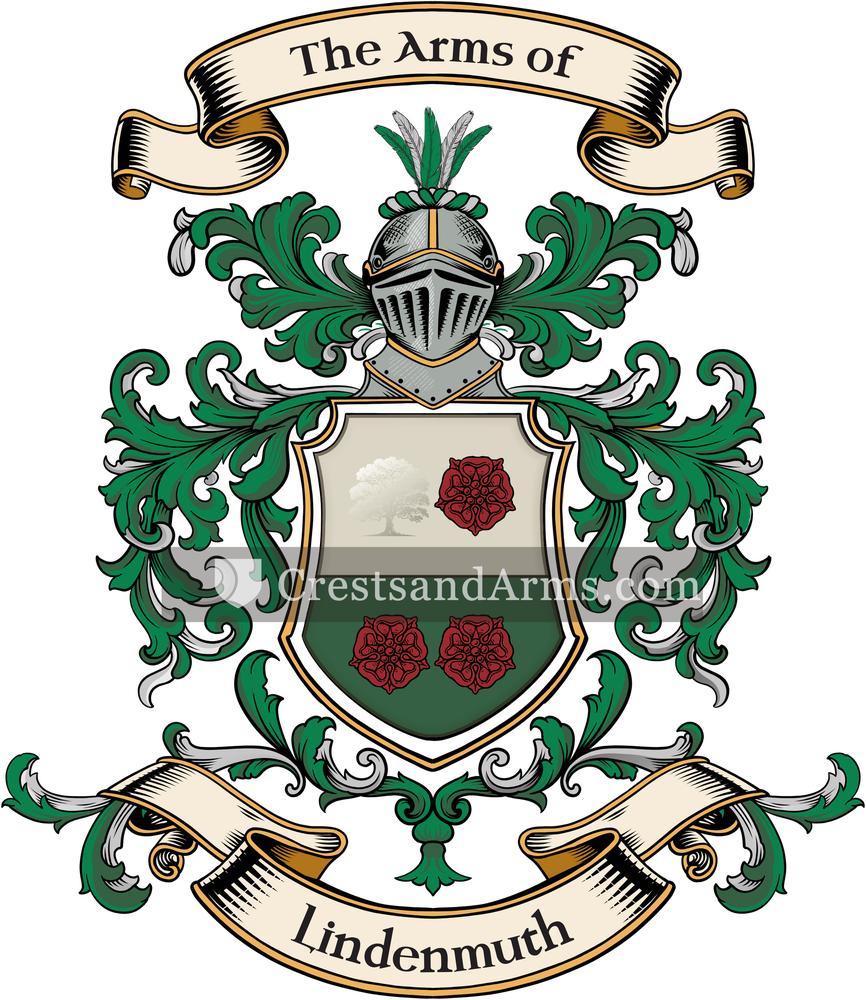 The Lindenmuth coat of arms, drawn from the recorded blazon