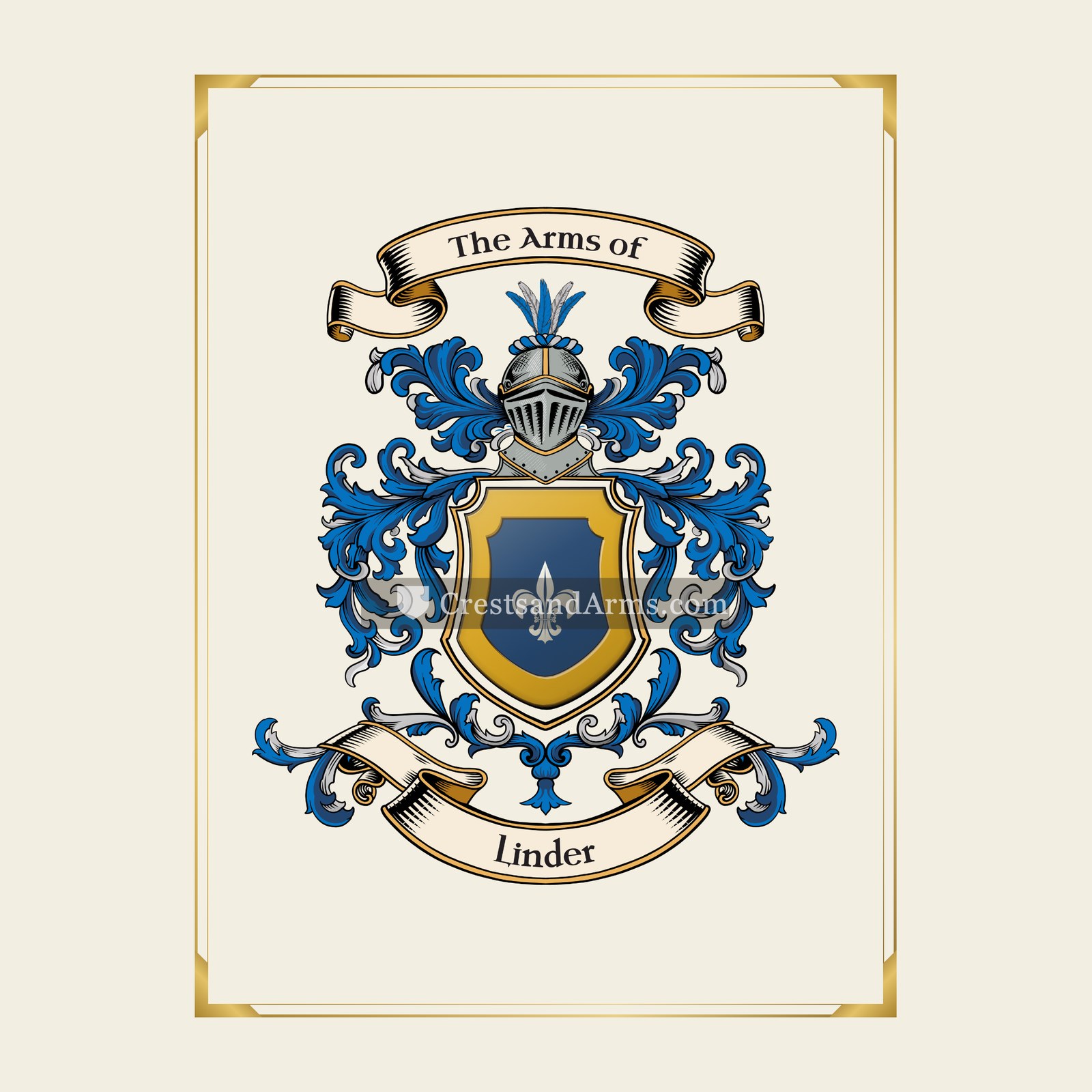 With gold border