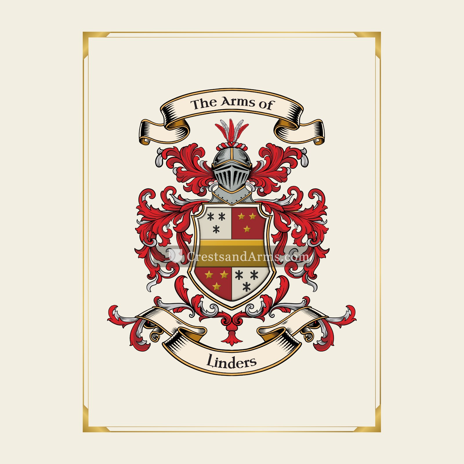 With gold border