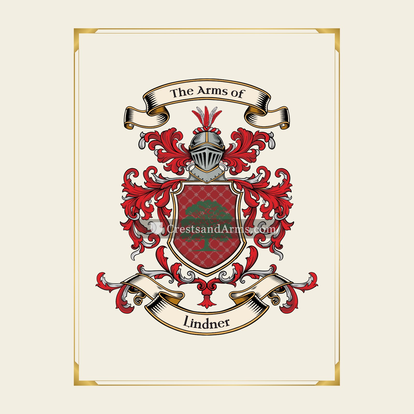 With gold border