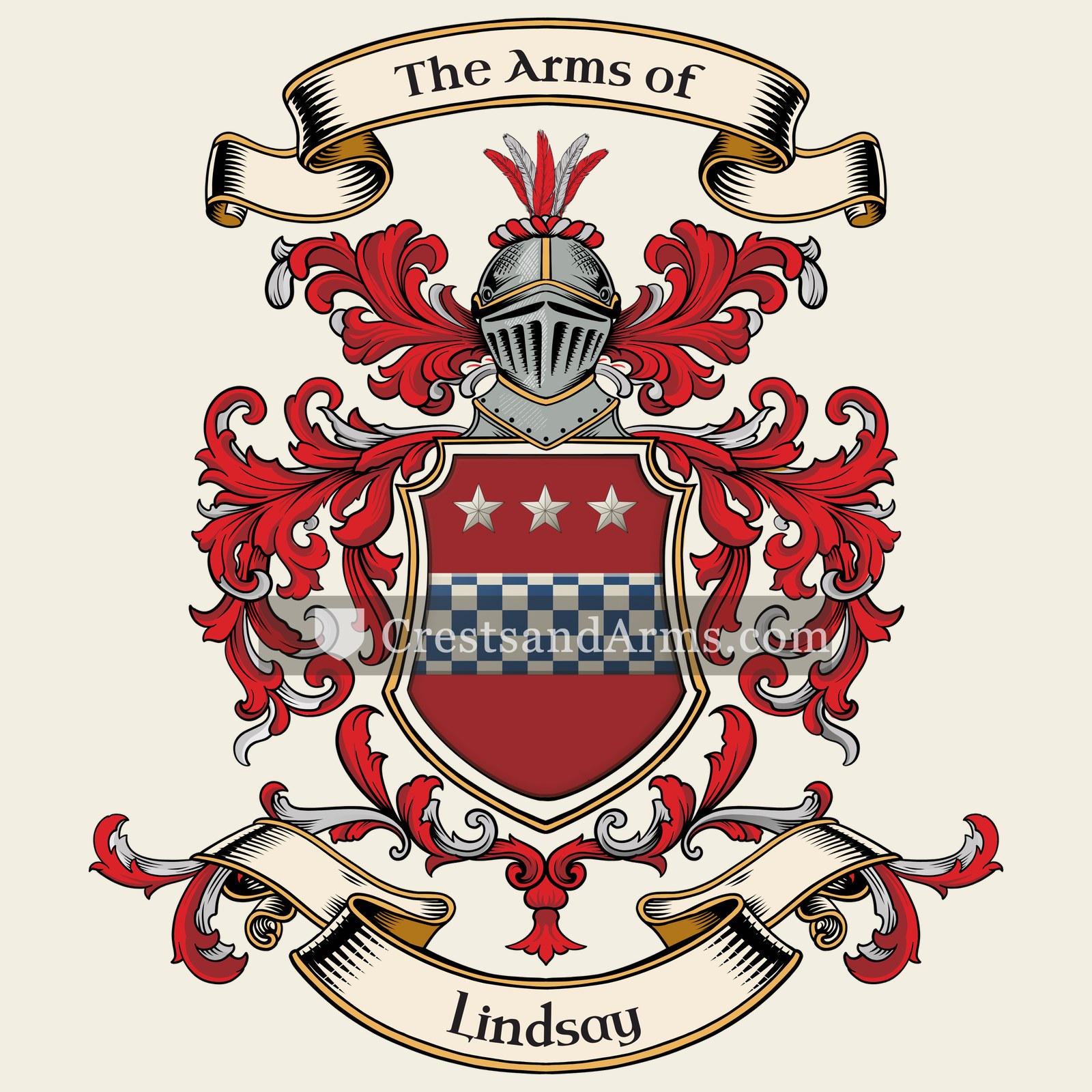 The Lindsay coat of arms, drawn from the recorded blazon