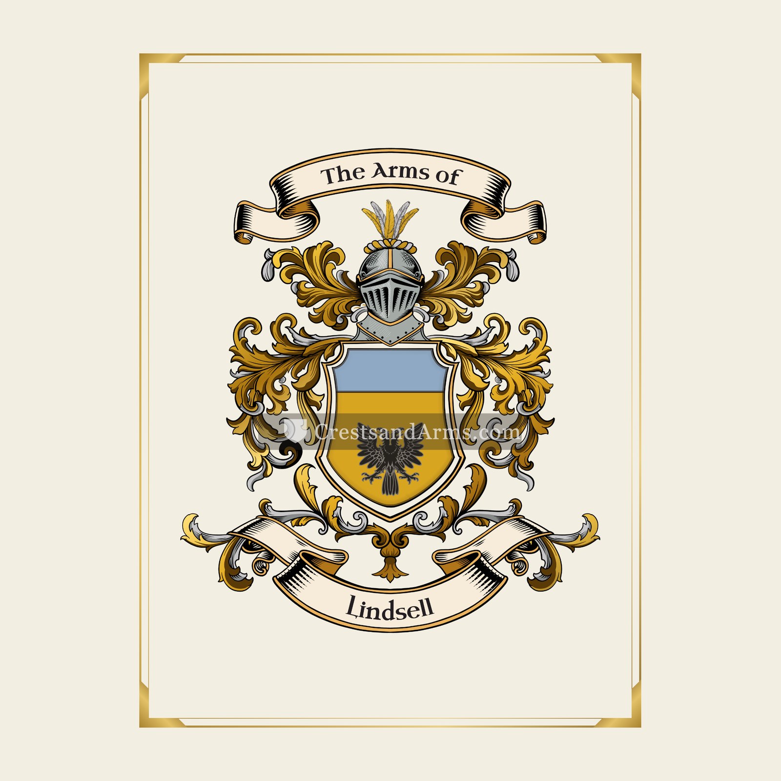 With gold border