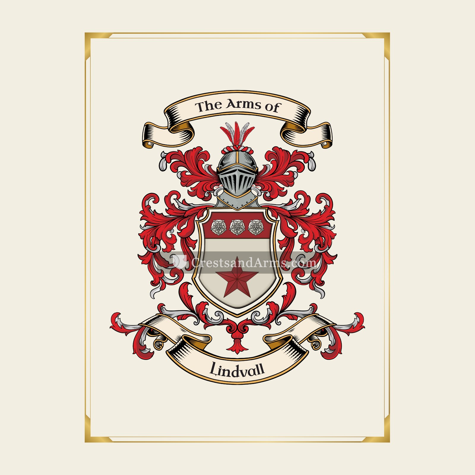 With gold border