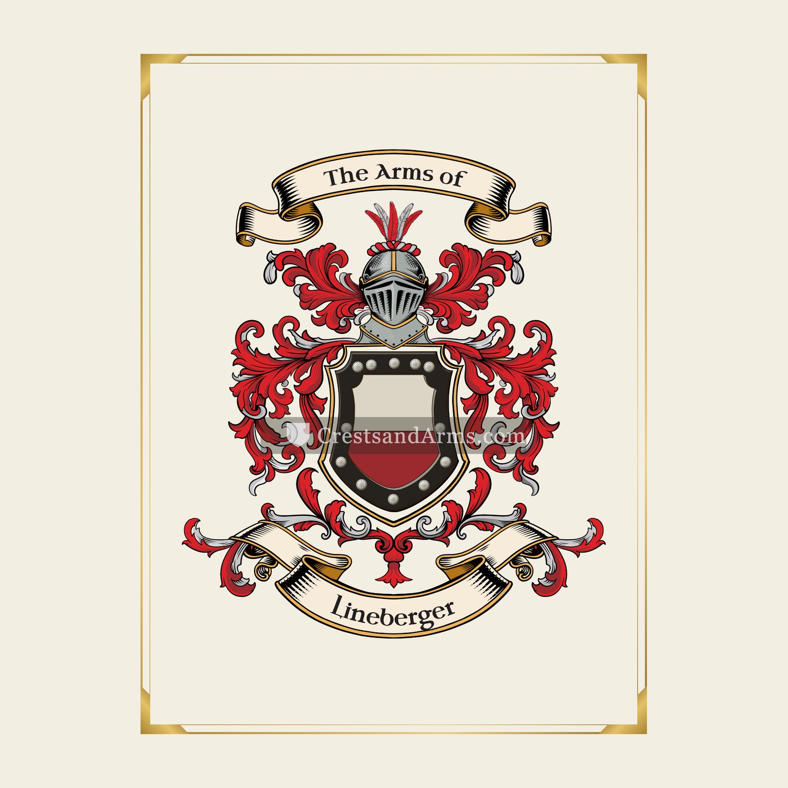 With gold border